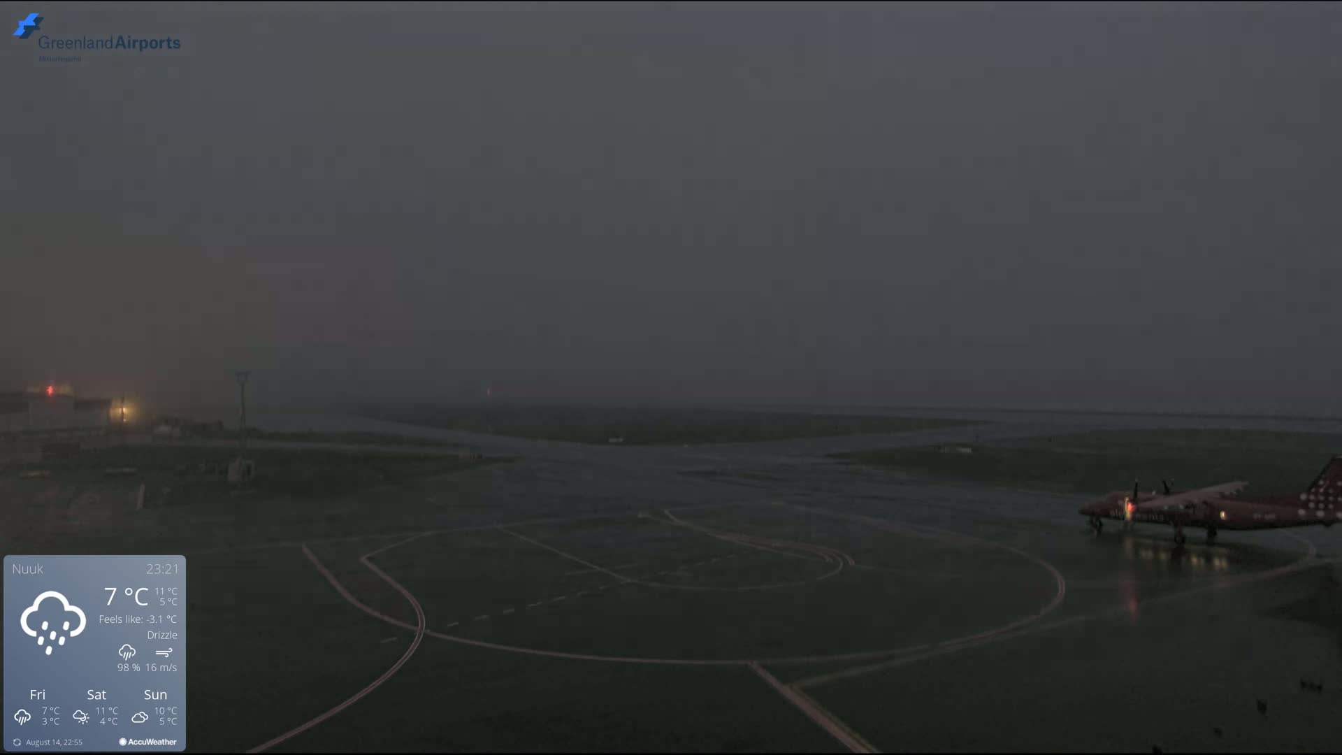Nuuk City  &  Nuuk Airport South Towards View Live Cam GOH / BGGH - Nuuk, Sermersooq, Greenland, Denmark