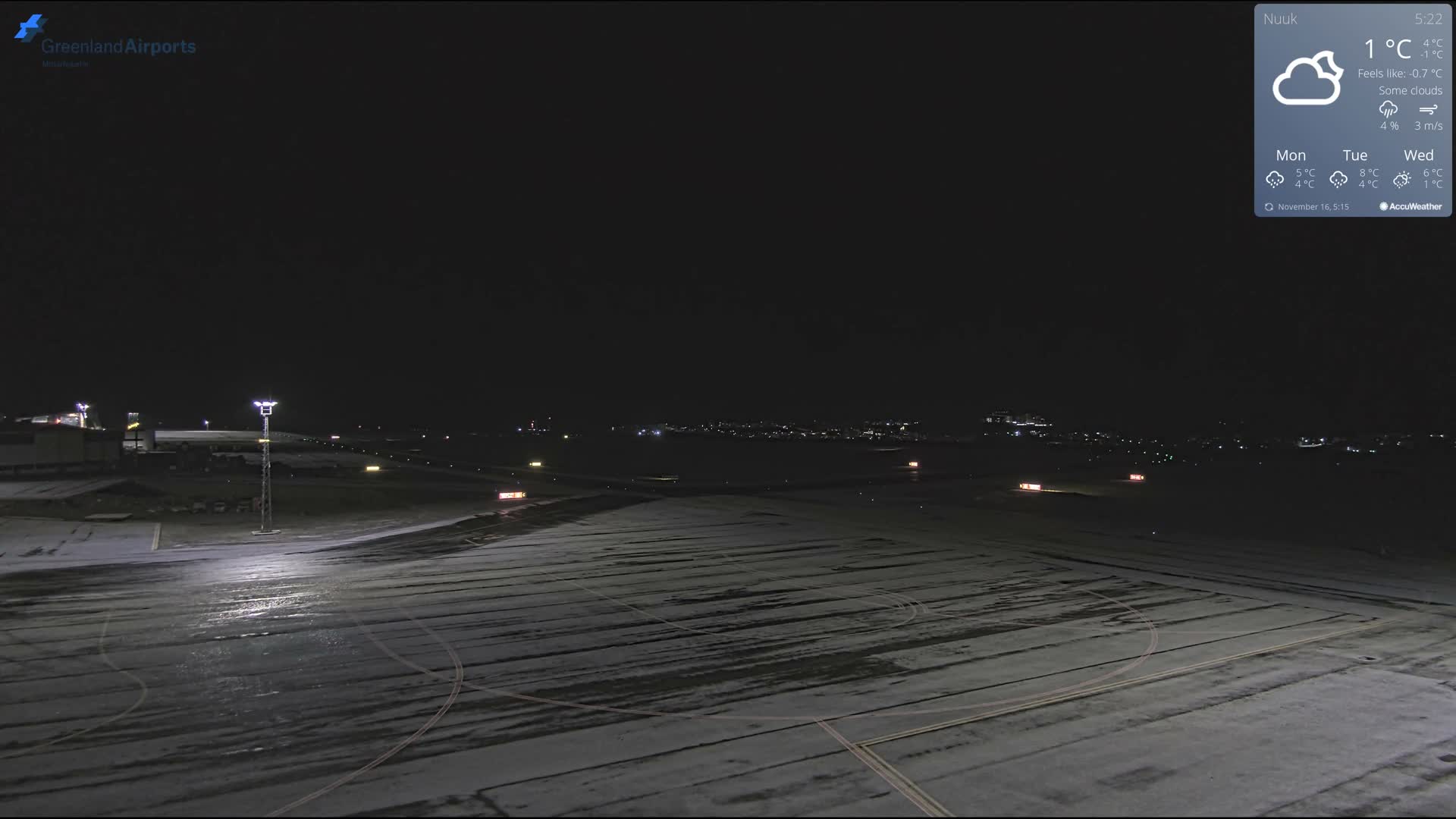 Nuuk City  &  Nuuk Airport South Towards View Live Cam GOH / BGGH - Nuuk, Sermersooq, Greenland, Denmark