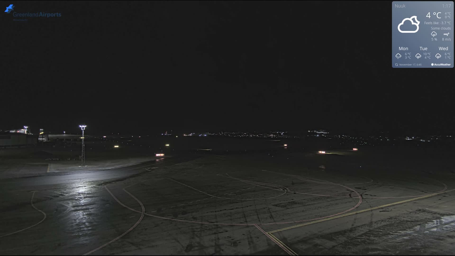 Nuuk City  &  Nuuk Airport South Towards View Live Cam GOH / BGGH - Nuuk, Sermersooq, Greenland, Denmark