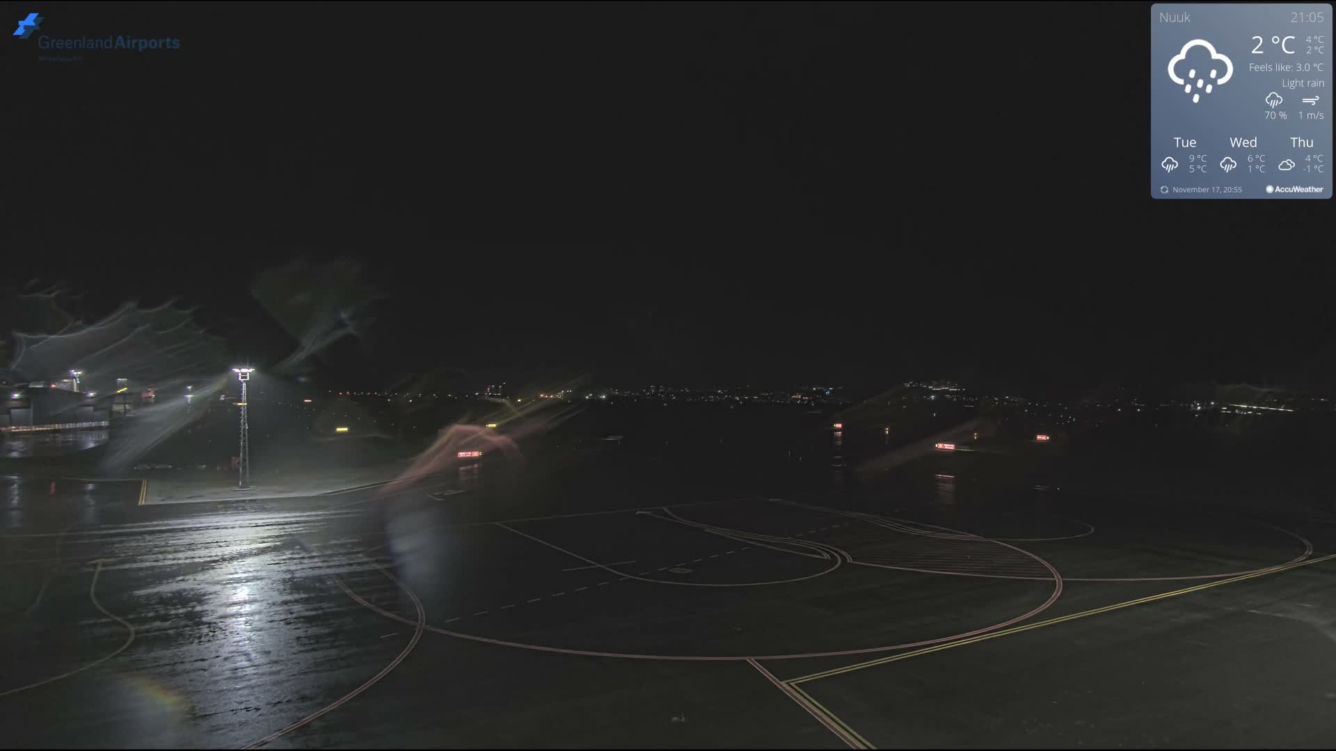 Nuuk City  &  Nuuk Airport South Towards View Live Cam GOH / BGGH - Nuuk, Sermersooq, Greenland, Denmark