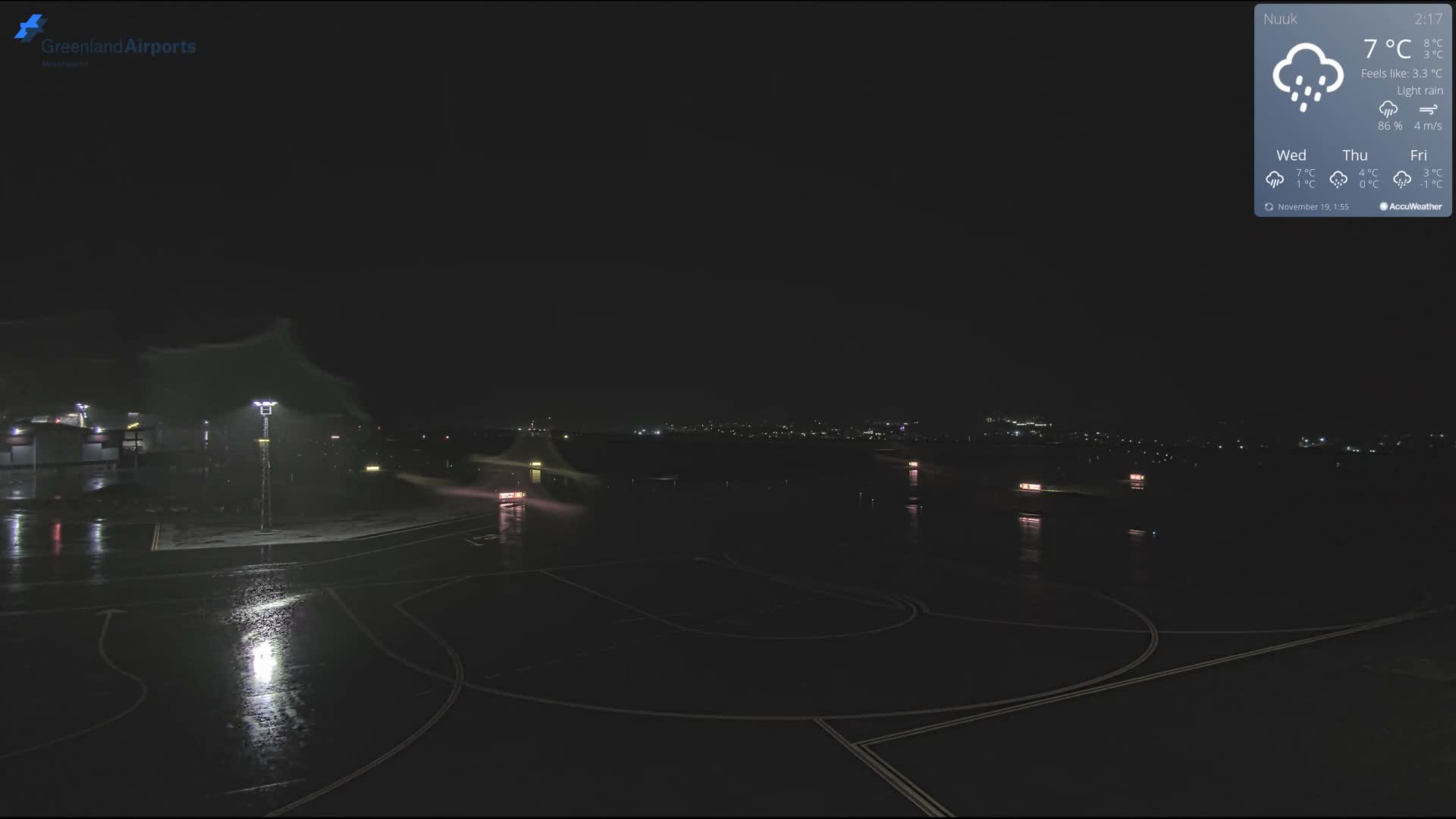 Nuuk City  &  Nuuk Airport South Towards View Live Cam GOH / BGGH - Nuuk, Sermersooq, Greenland, Denmark