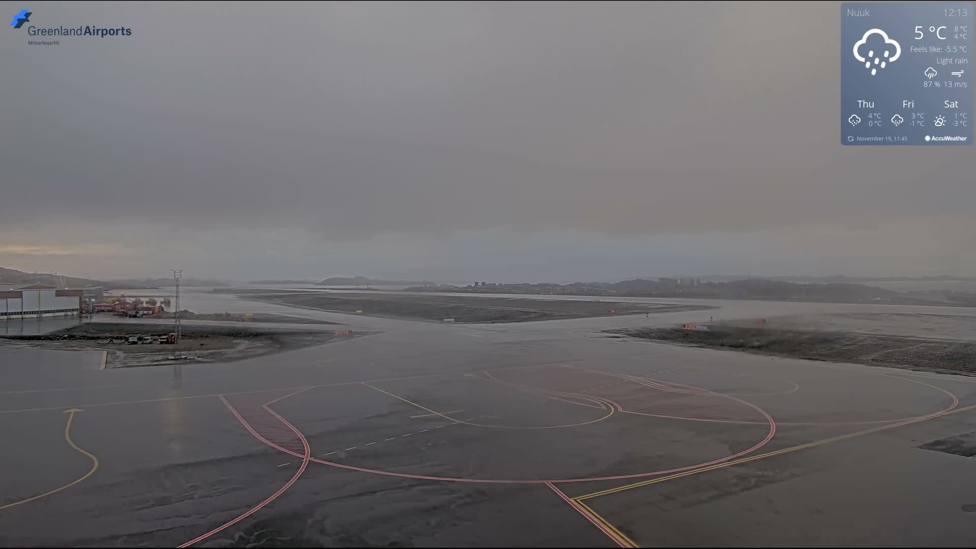 Nuuk City  &  Nuuk Airport South Towards View Live Cam GOH / BGGH - Nuuk, Sermersooq, Greenland, Denmark
