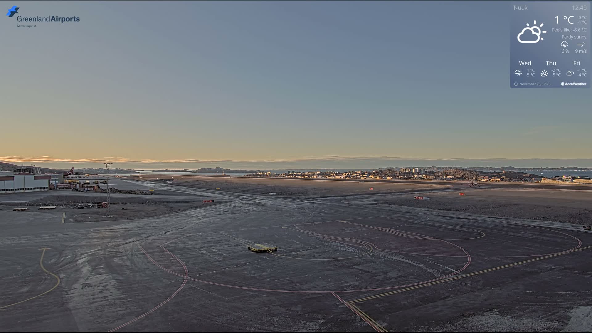 Nuuk City  &  Nuuk Airport South Towards View Live Cam GOH / BGGH - Nuuk, Sermersooq, Greenland, Denmark