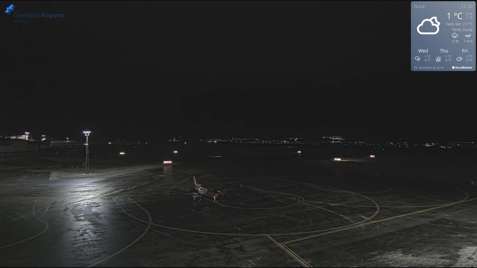 Nuuk City  &  Nuuk Airport South Towards View Live Cam GOH / BGGH - Nuuk, Sermersooq, Greenland, Denmark