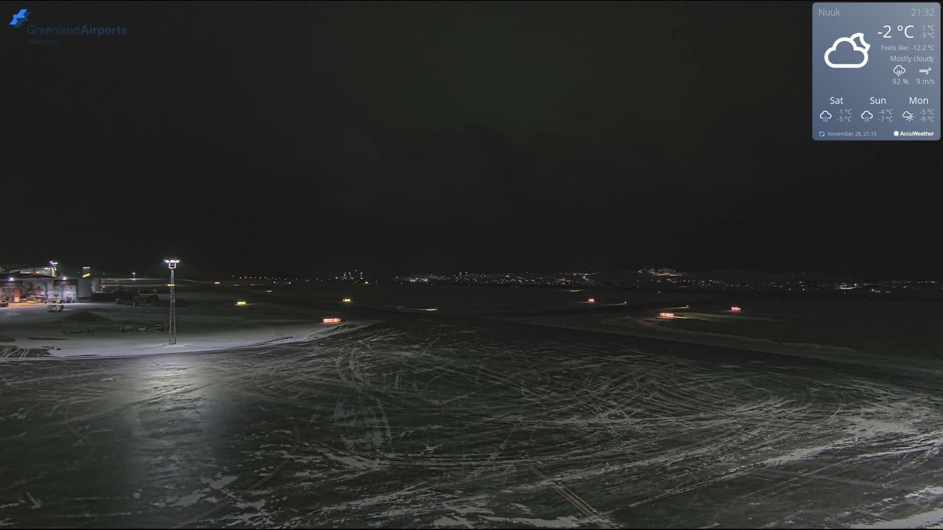 Nuuk City  &  Nuuk Airport South Towards View Live Cam GOH / BGGH - Nuuk, Sermersooq, Greenland, Denmark