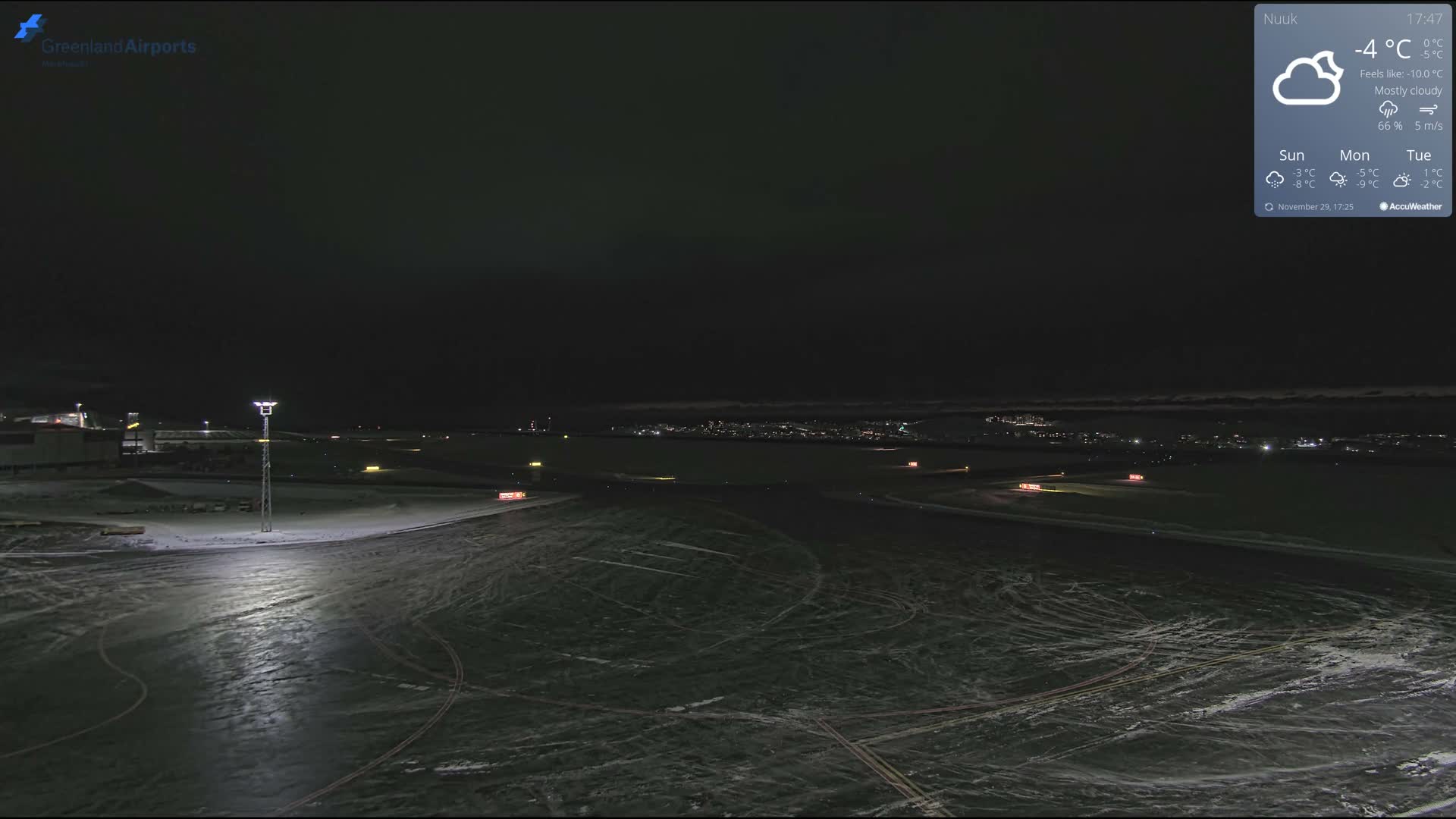 Nuuk City  &  Nuuk Airport South Towards View Live Cam GOH / BGGH - Nuuk, Sermersooq, Greenland, Denmark