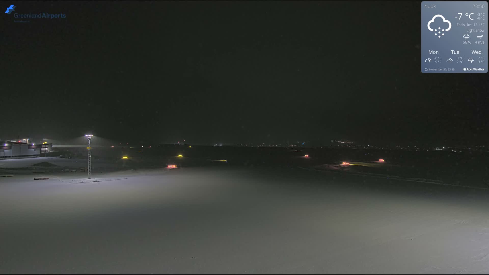 Nuuk City  &  Nuuk Airport South Towards View Live Cam GOH / BGGH - Nuuk, Sermersooq, Greenland, Denmark