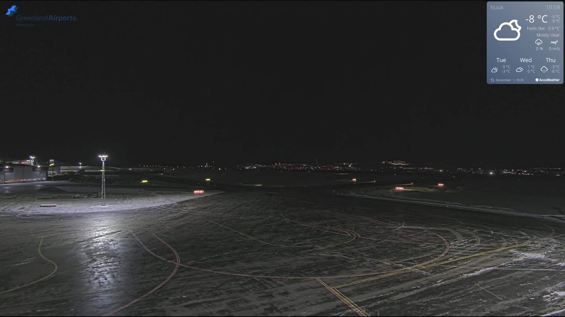 Nuuk City  &  Nuuk Airport South Towards View Live Cam GOH / BGGH - Nuuk, Sermersooq, Greenland, Denmark