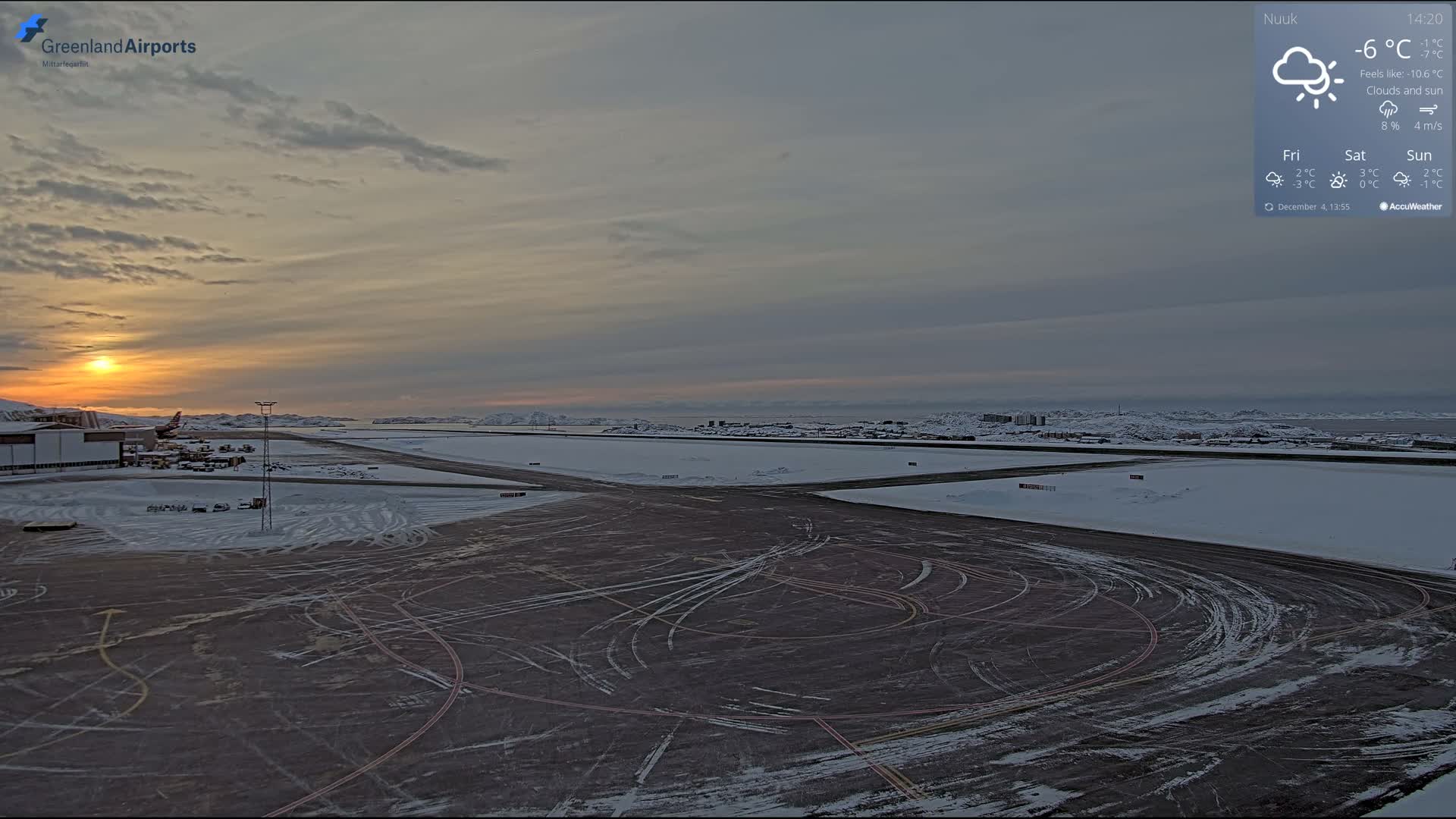 Nuuk City  &  Nuuk Airport South Towards View Live Cam GOH / BGGH - Nuuk, Sermersooq, Greenland, Denmark