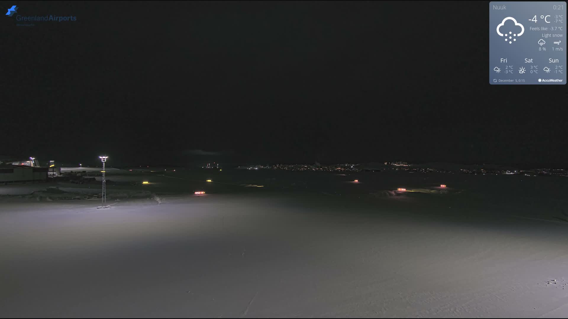 Nuuk City  &  Nuuk Airport South Towards View Live Cam GOH / BGGH - Nuuk, Sermersooq, Greenland, Denmark