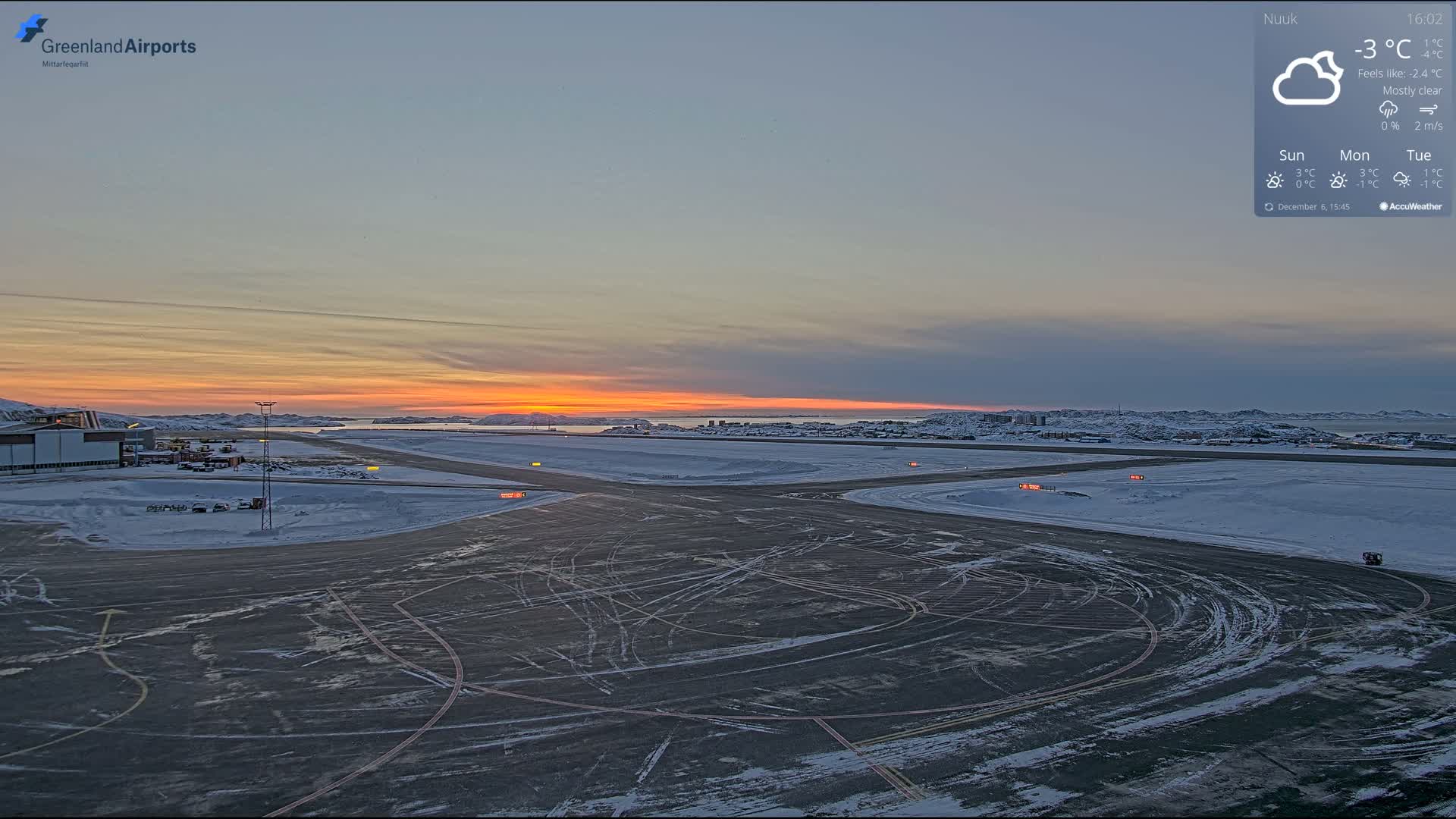 Nuuk City  &  Nuuk Airport South Towards View Live Cam GOH / BGGH - Nuuk, Sermersooq, Greenland, Denmark