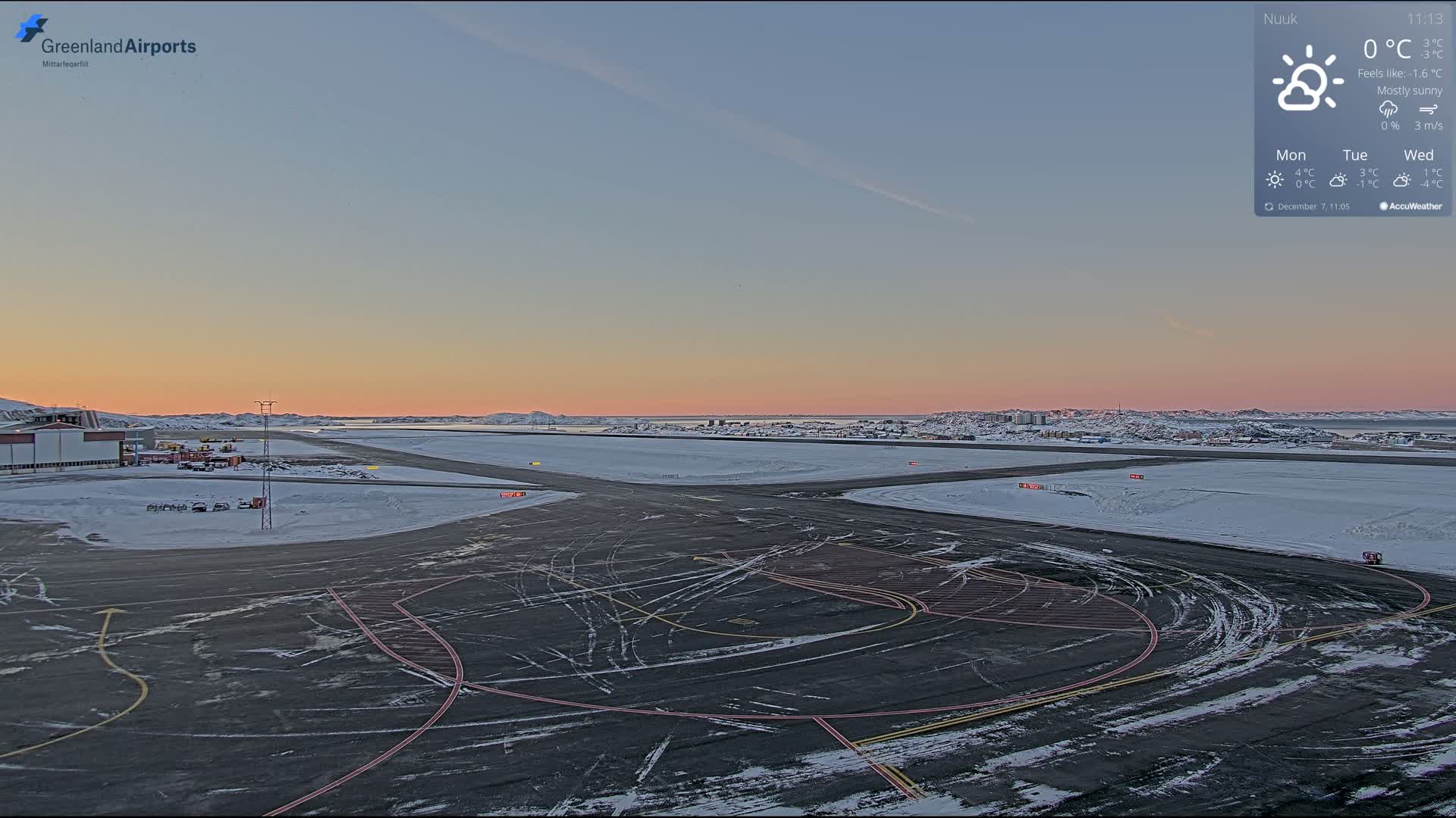 Nuuk City  &  Nuuk Airport South Towards View Live Cam GOH / BGGH - Nuuk, Sermersooq, Greenland, Denmark