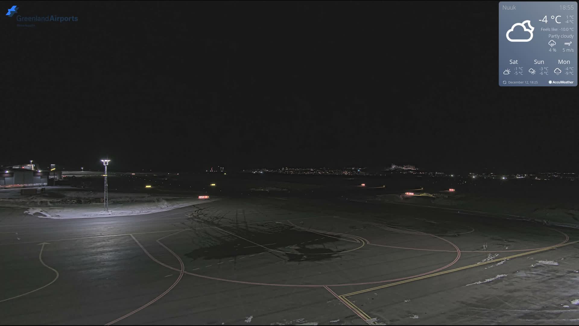 Nuuk City  &  Nuuk Airport South Towards View Live Cam GOH / BGGH - Nuuk, Sermersooq, Greenland, Denmark