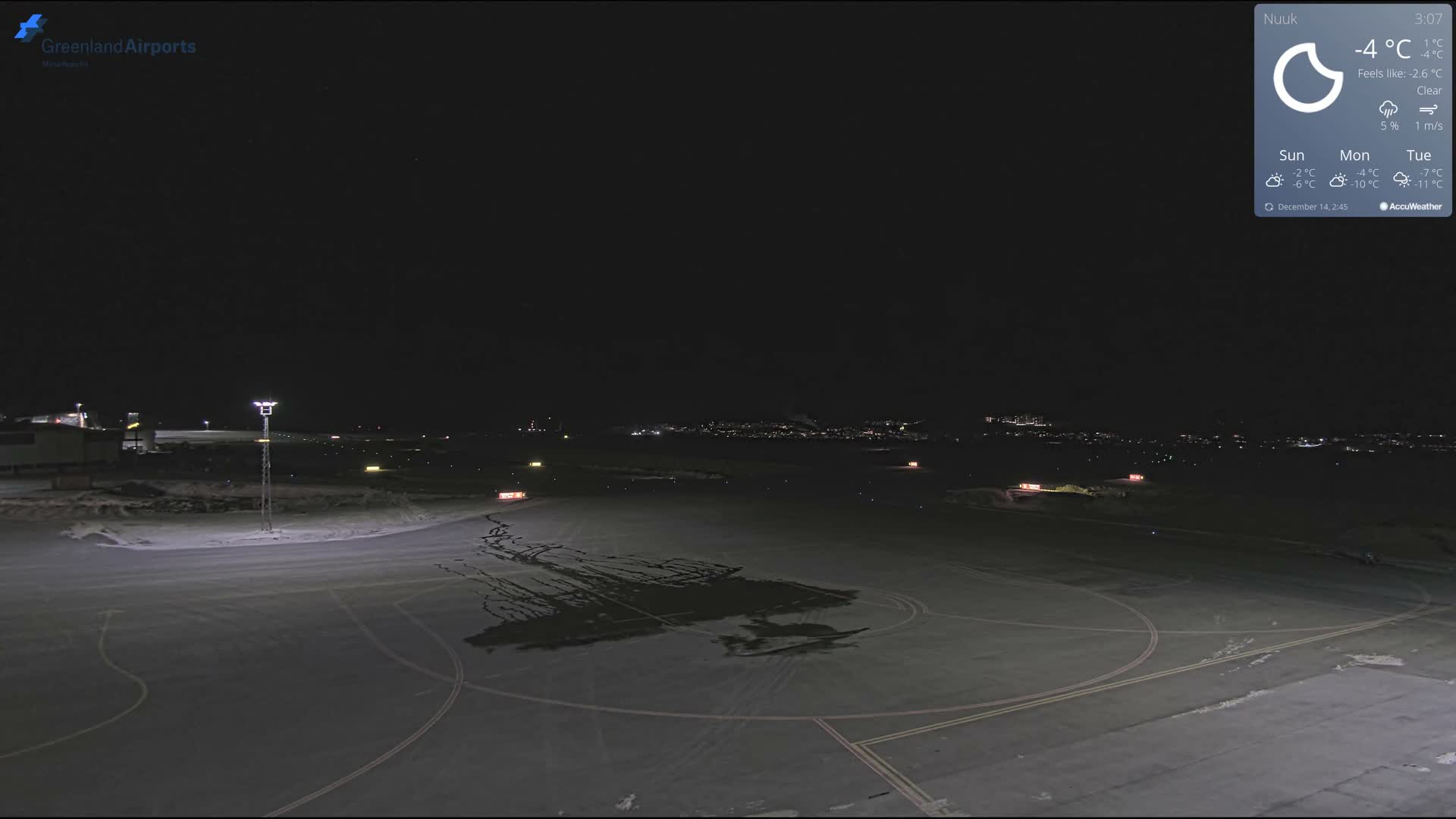Nuuk City  &  Nuuk Airport South Towards View Live Cam GOH / BGGH - Nuuk, Sermersooq, Greenland, Denmark