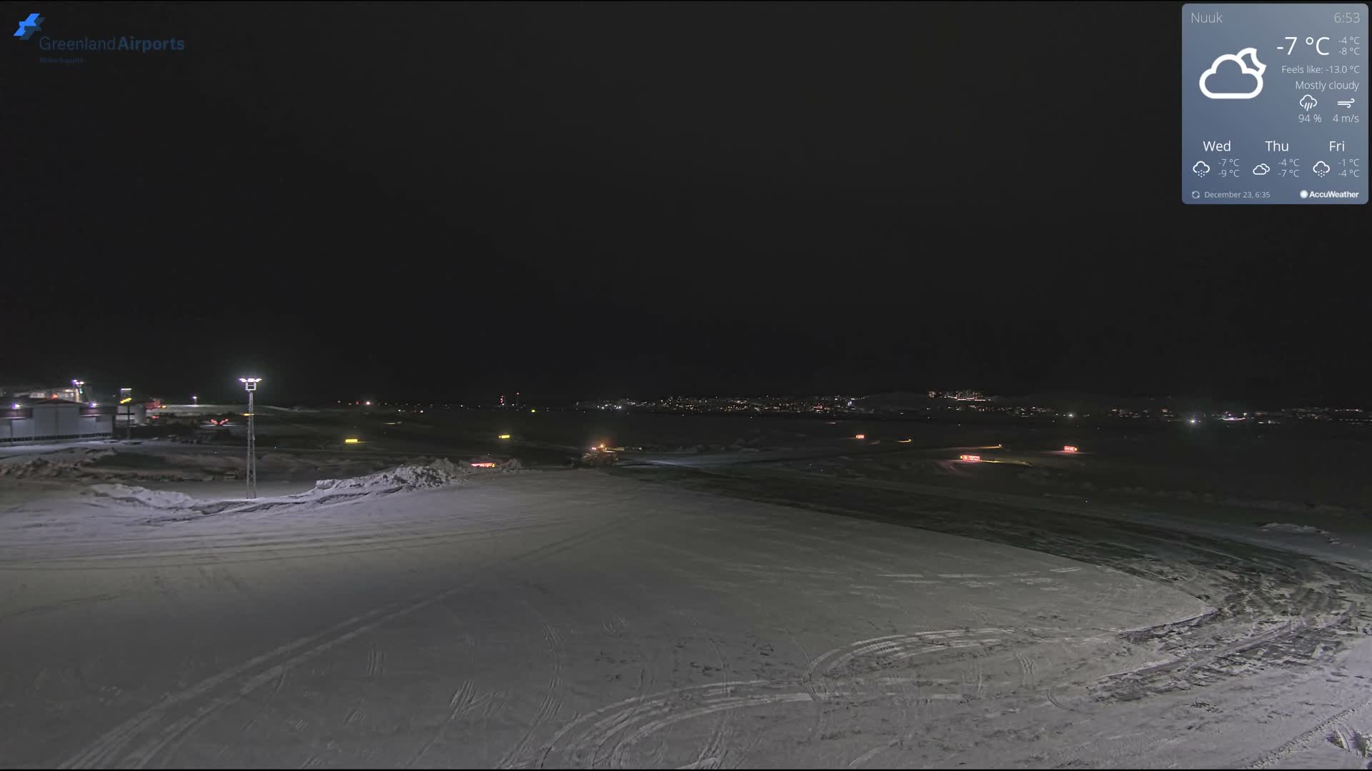 Nuuk City  &  Nuuk Airport South Towards View Live Cam GOH / BGGH - Nuuk, Sermersooq, Greenland, Denmark