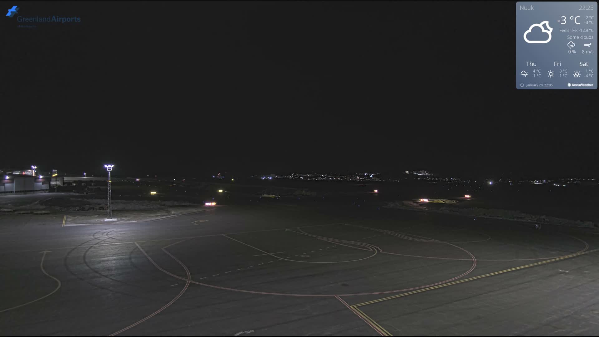 Nuuk City  &  Nuuk Airport South Towards View Live Cam GOH / BGGH - Nuuk, Sermersooq, Greenland, Denmark