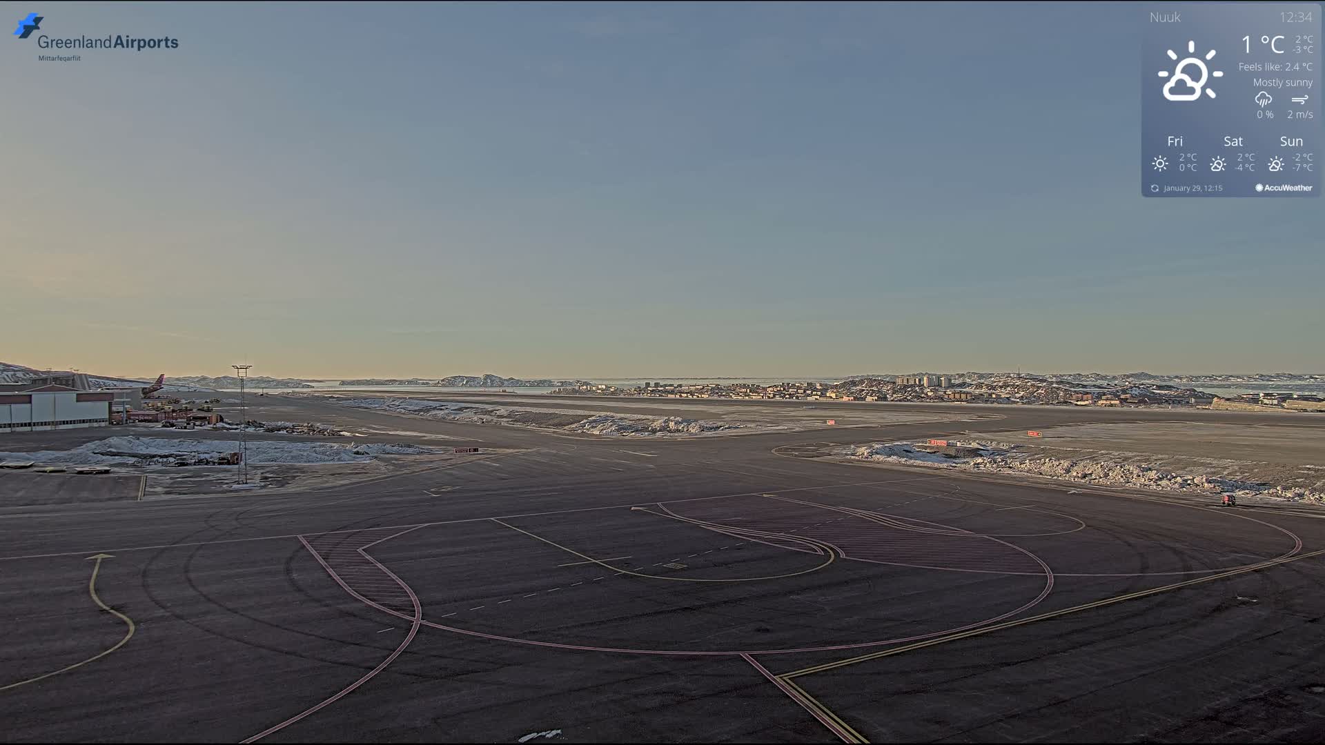 Nuuk City  &  Nuuk Airport South Towards View Live Cam GOH / BGGH - Nuuk, Sermersooq, Greenland, Denmark