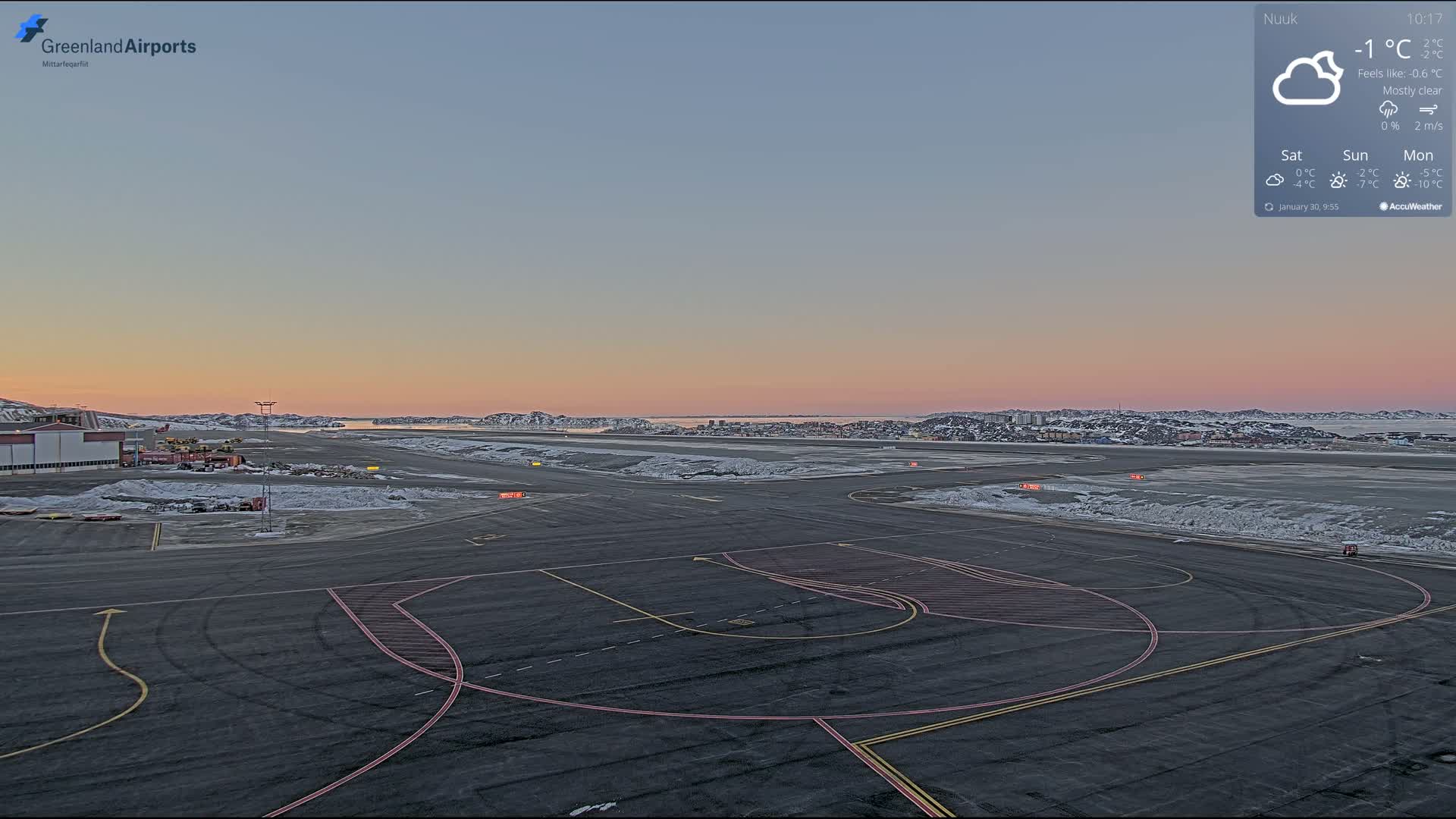 Nuuk City  &  Nuuk Airport South Towards View Live Cam GOH / BGGH - Nuuk, Sermersooq, Greenland, Denmark
