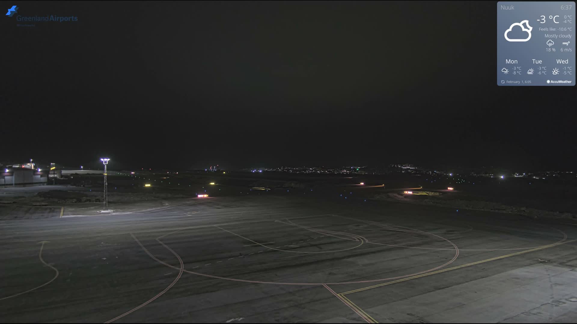 Nuuk City  &  Nuuk Airport South Towards View Live Cam GOH / BGGH - Nuuk, Sermersooq, Greenland, Denmark