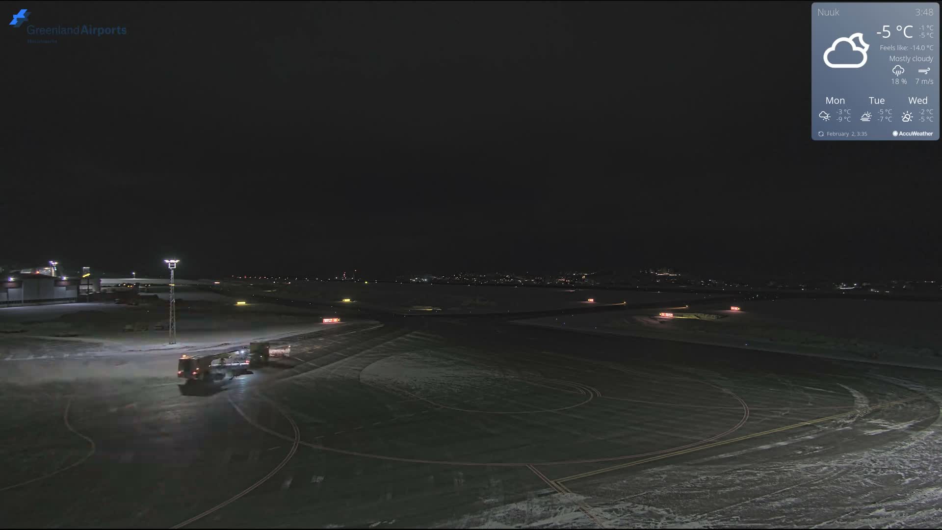 Nuuk City  &  Nuuk Airport South Towards View Live Cam GOH / BGGH - Nuuk, Sermersooq, Greenland, Denmark