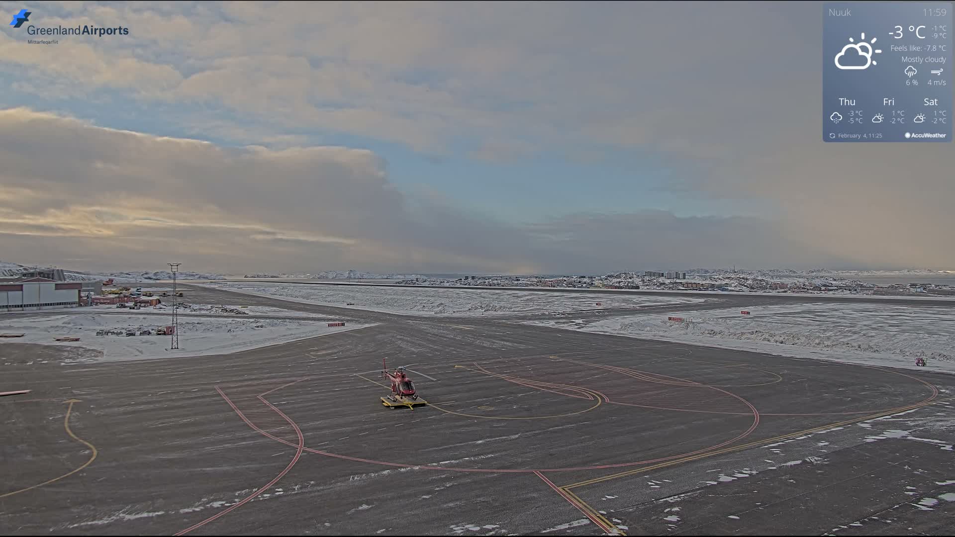 Nuuk City  &  Nuuk Airport South Towards View Live Cam GOH / BGGH - Nuuk, Sermersooq, Greenland, Denmark