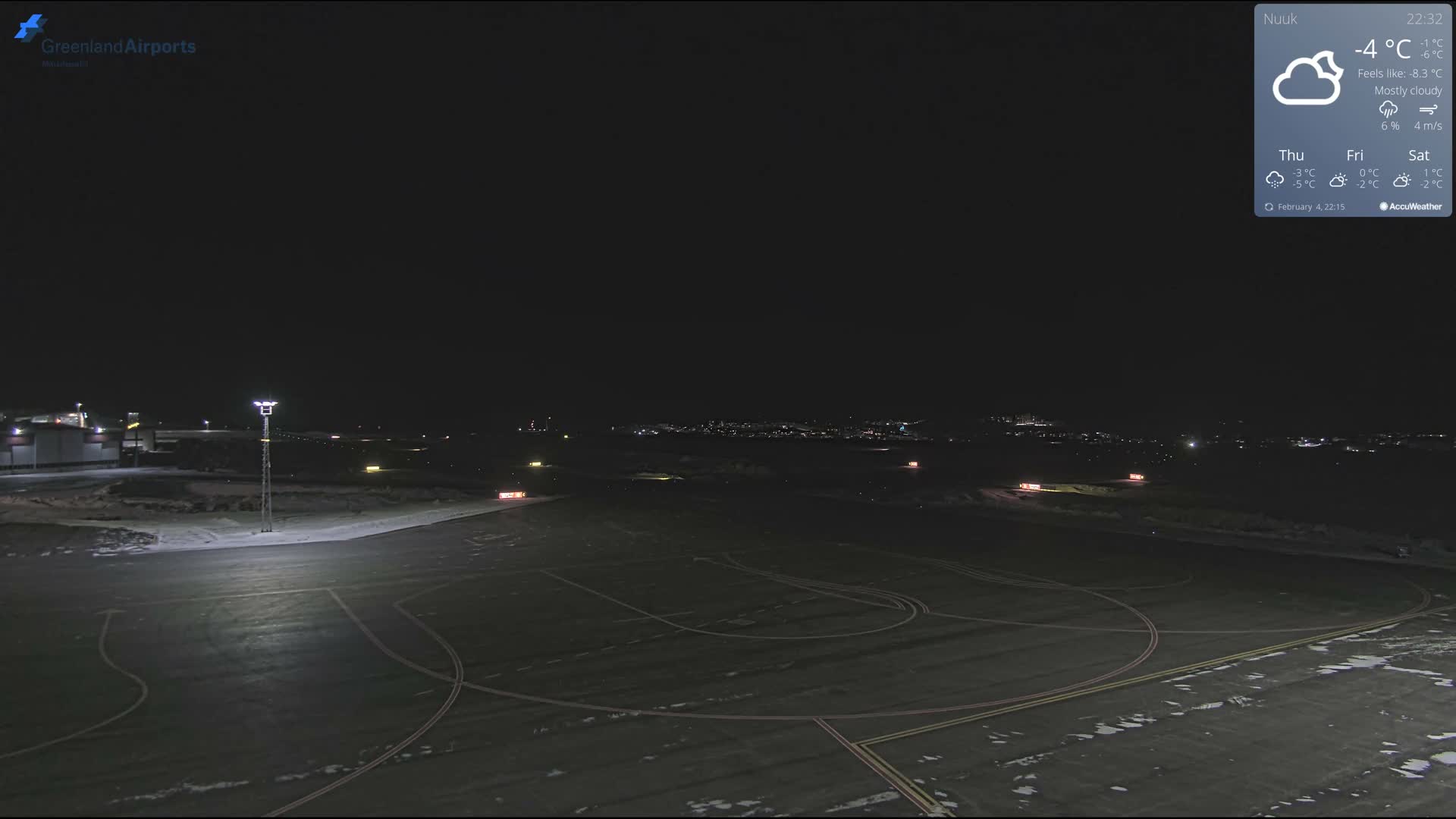 Nuuk City  &  Nuuk Airport South Towards View Live Cam GOH / BGGH - Nuuk, Sermersooq, Greenland, Denmark