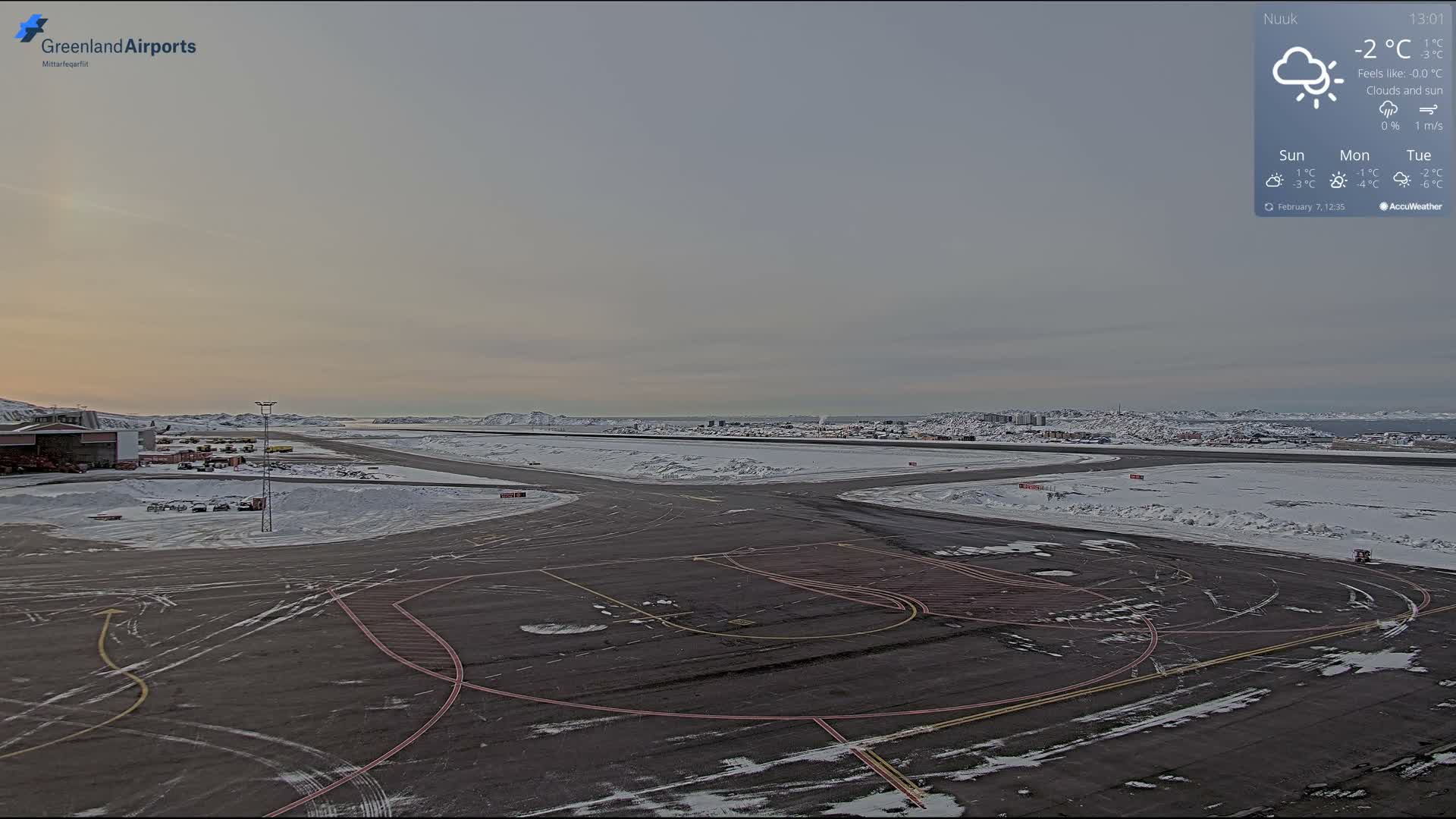 Nuuk City  &  Nuuk Airport South Towards View Live Cam GOH / BGGH - Nuuk, Sermersooq, Greenland, Denmark