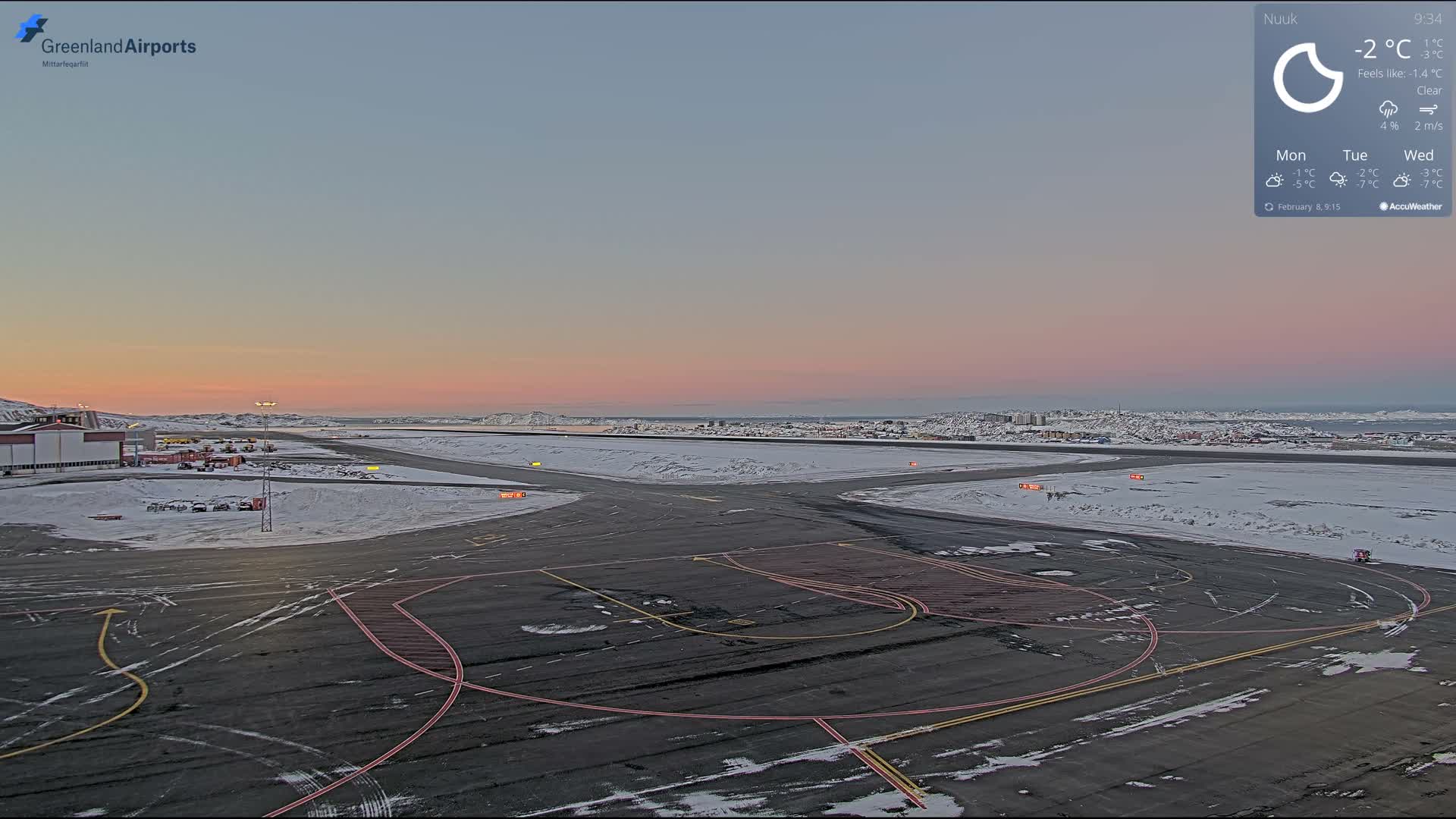Nuuk City  &  Nuuk Airport South Towards View Live Cam GOH / BGGH - Nuuk, Sermersooq, Greenland, Denmark
