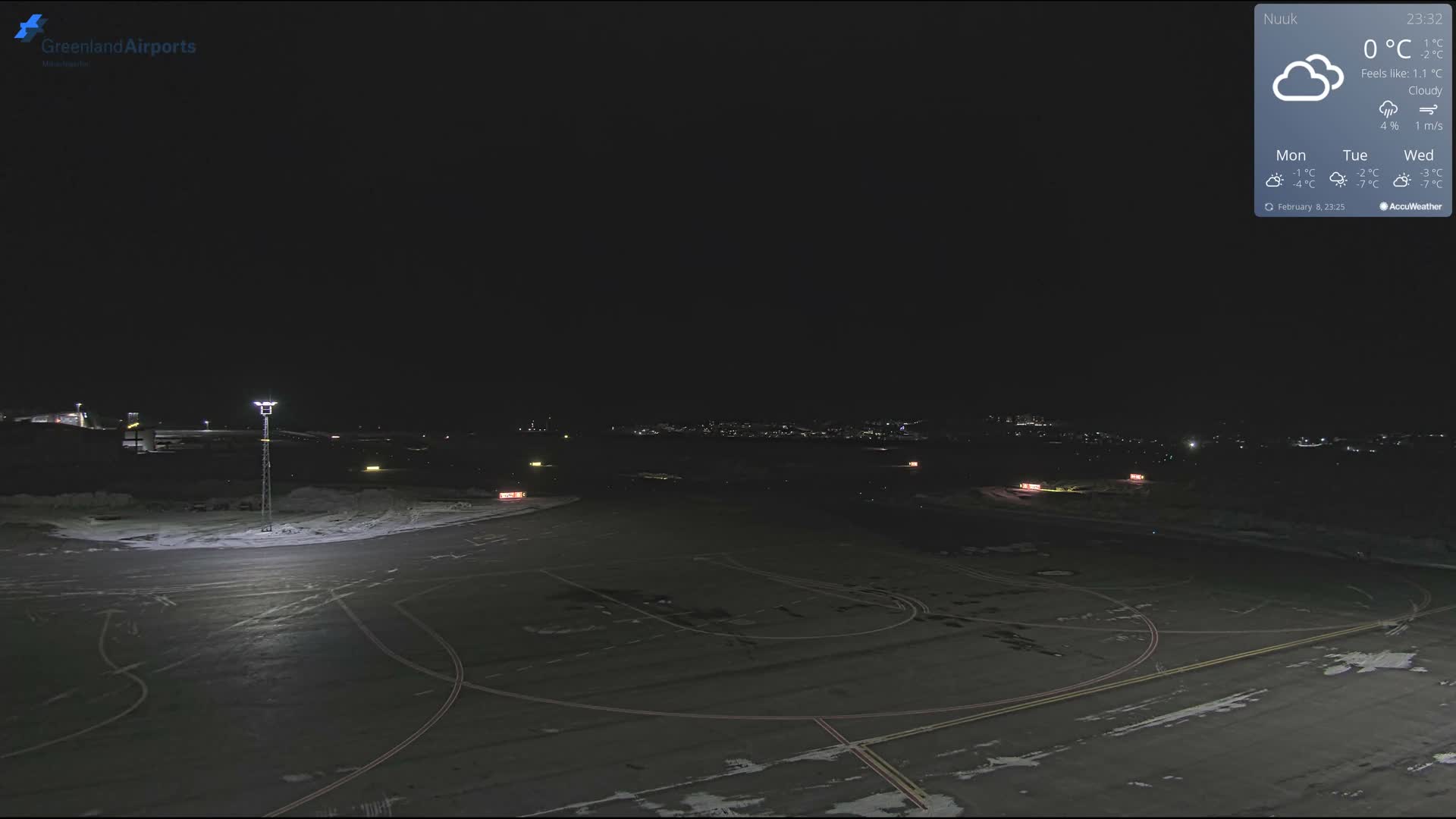 Nuuk City  &  Nuuk Airport South Towards View Live Cam GOH / BGGH - Nuuk, Sermersooq, Greenland, Denmark