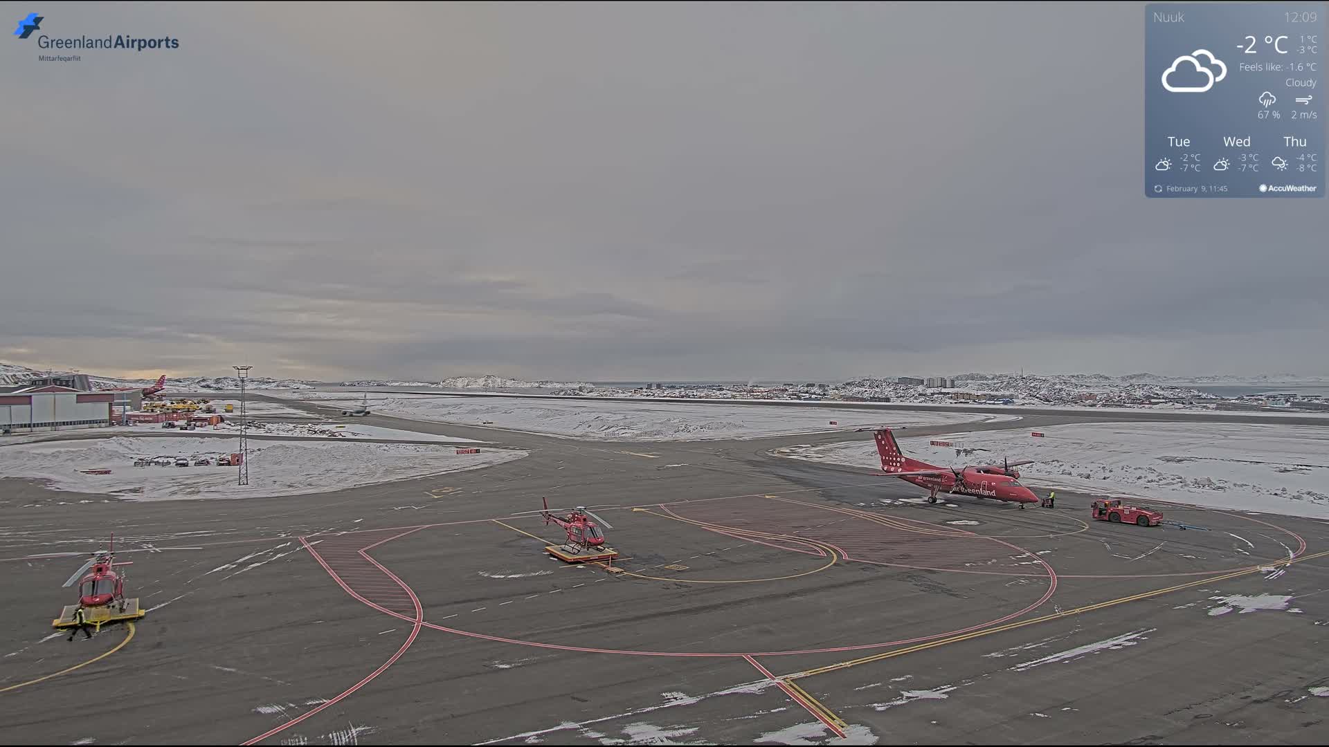 Nuuk City  &  Nuuk Airport South Towards View Live Cam GOH / BGGH - Nuuk, Sermersooq, Greenland, Denmark