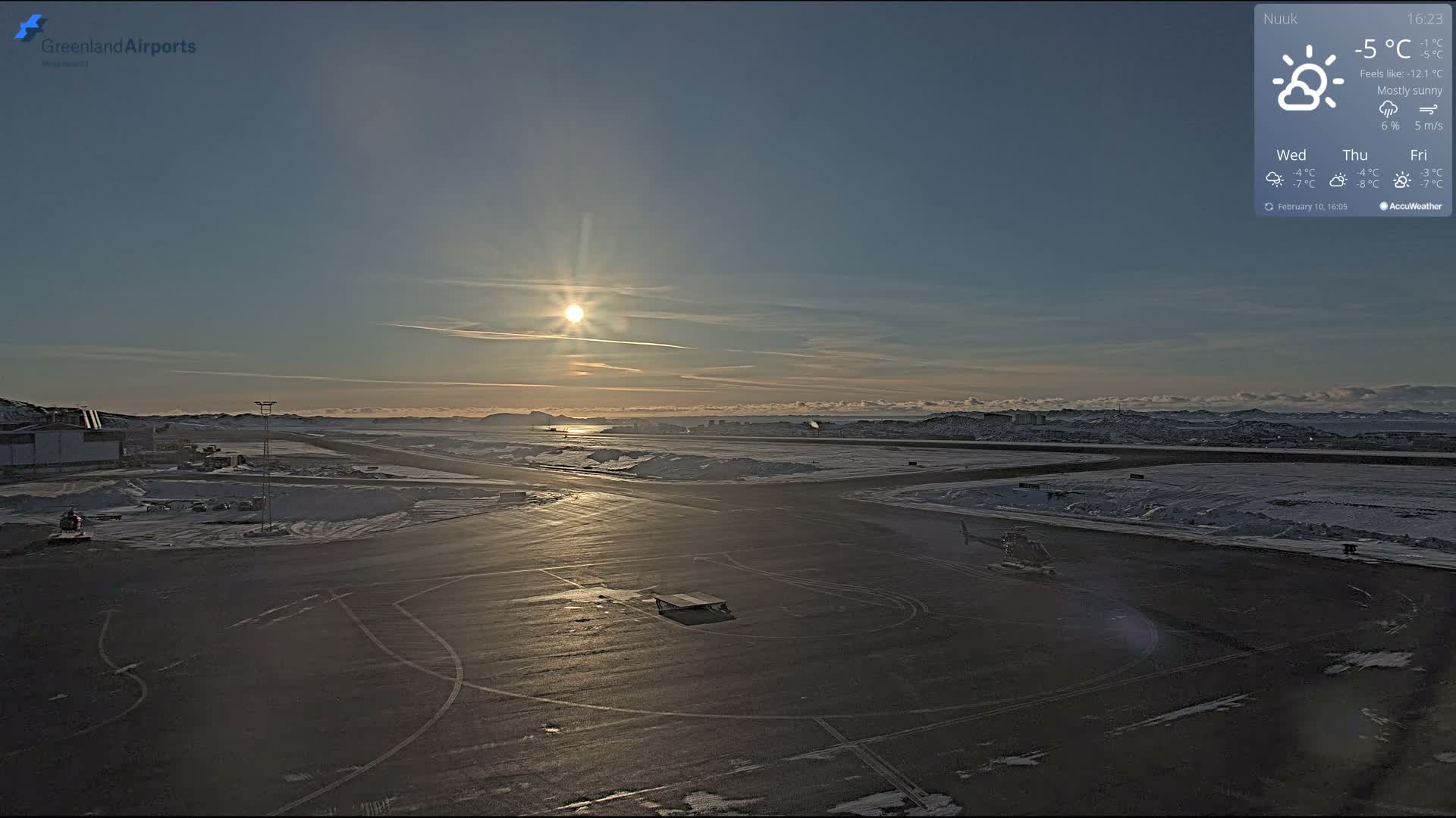 Nuuk City  &  Nuuk Airport South Towards View Live Cam GOH / BGGH - Nuuk, Sermersooq, Greenland, Denmark