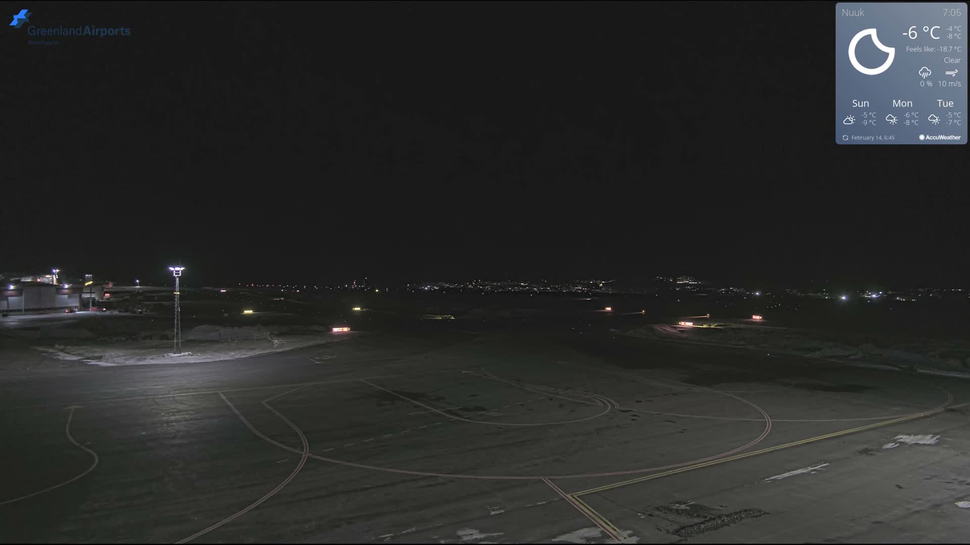 Nuuk City  &  Nuuk Airport South Towards View Live Cam GOH / BGGH - Nuuk, Sermersooq, Greenland, Denmark