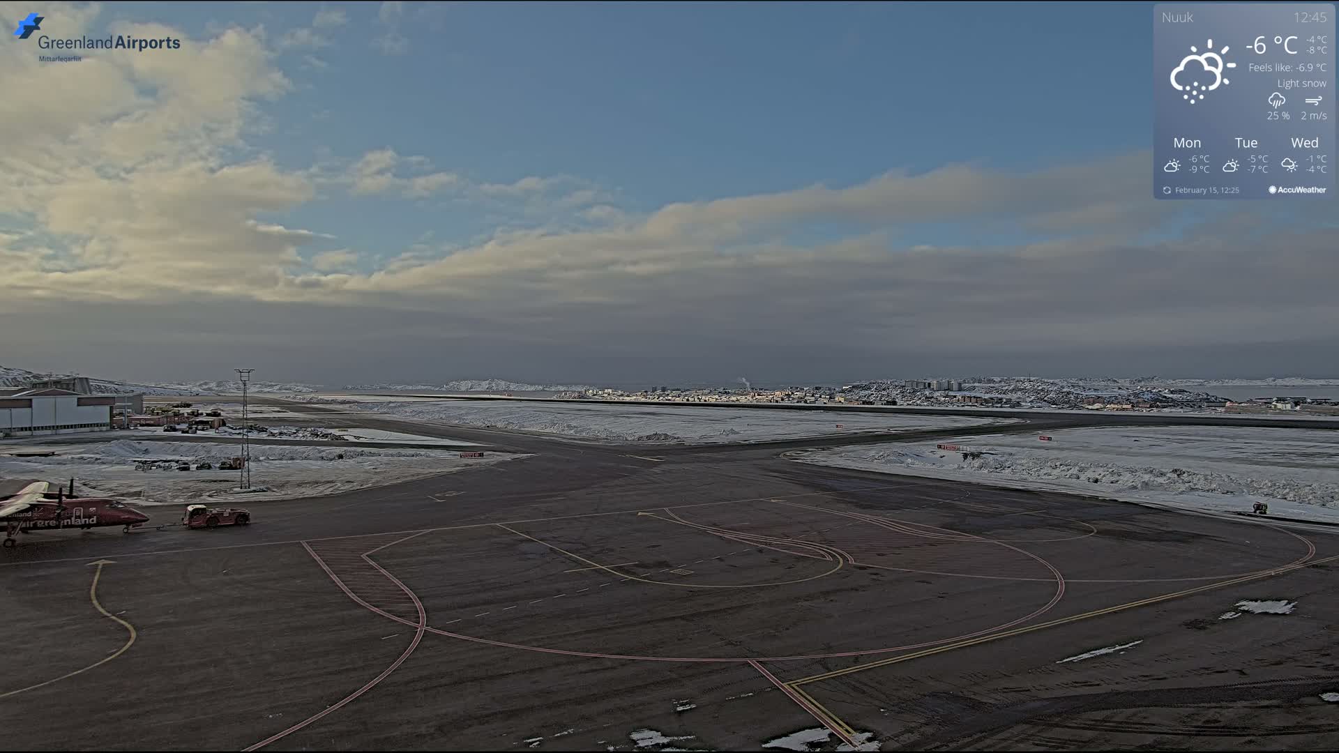 Nuuk City  &  Nuuk Airport South Towards View Live Cam GOH / BGGH - Nuuk, Sermersooq, Greenland, Denmark