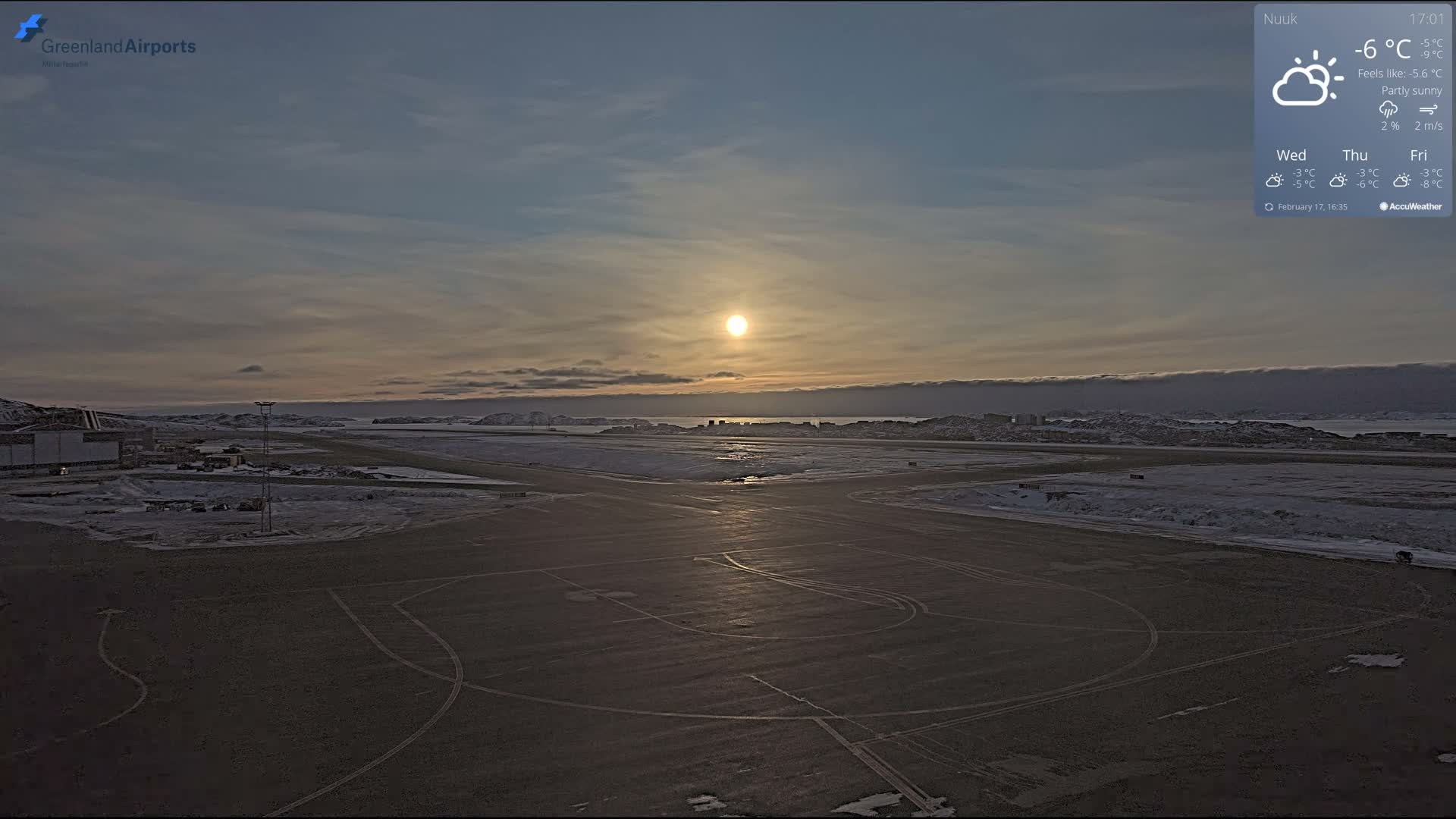 Nuuk City  &  Nuuk Airport South Towards View Live Cam GOH / BGGH - Nuuk, Sermersooq, Greenland, Denmark