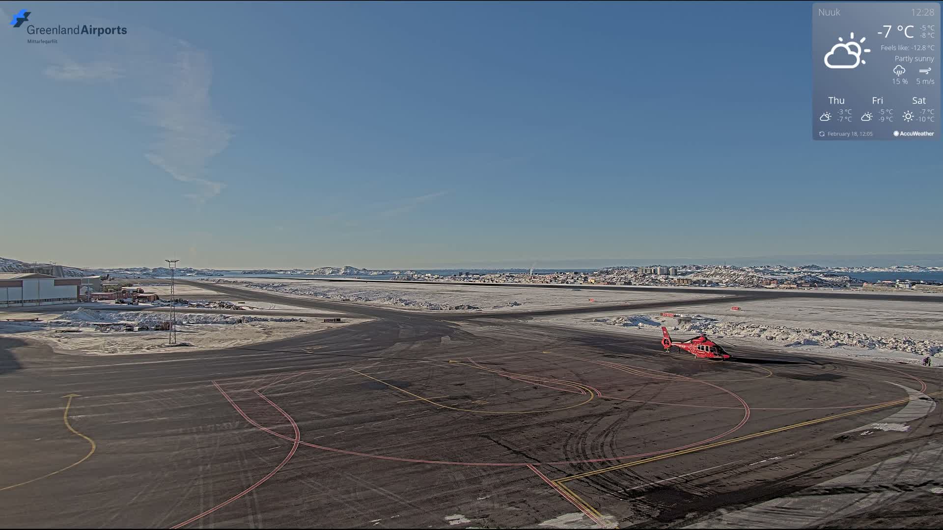 Nuuk City  &  Nuuk Airport South Towards View Live Cam GOH / BGGH - Nuuk, Sermersooq, Greenland, Denmark