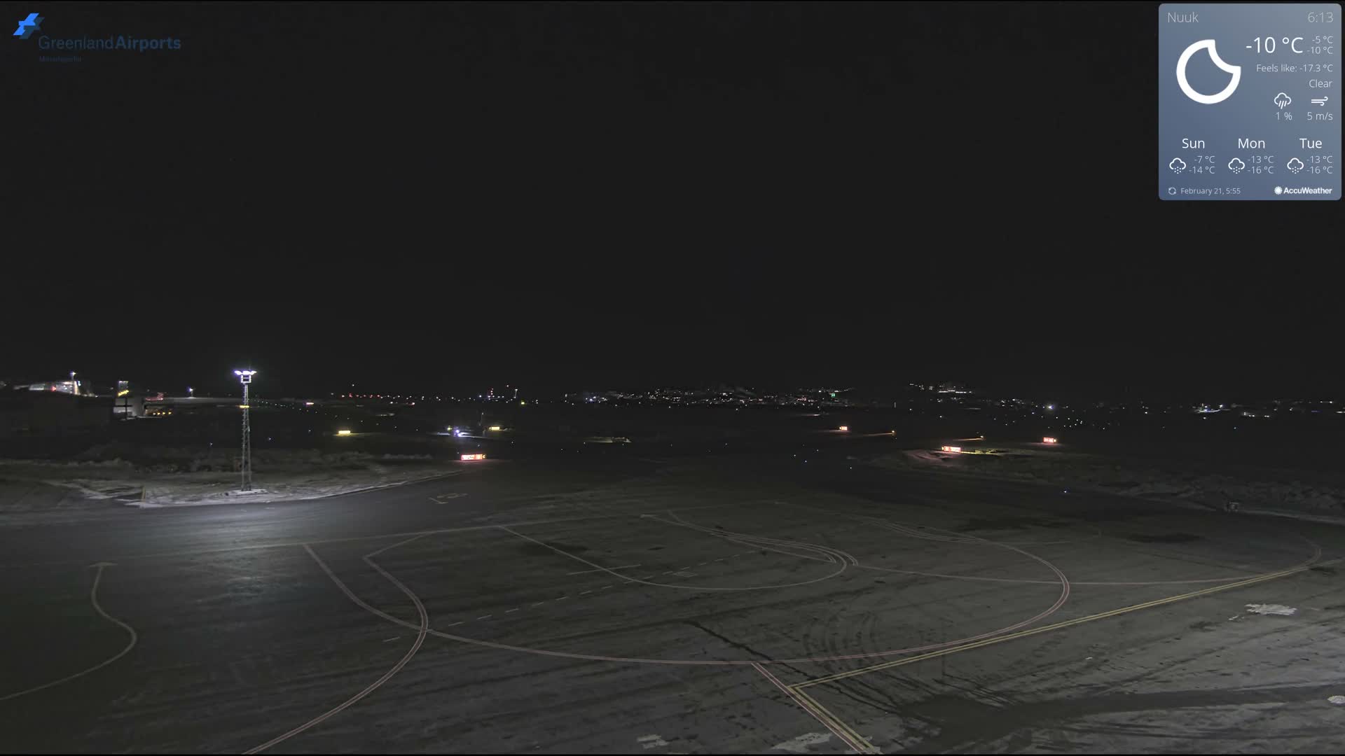 Nuuk City  &  Nuuk Airport South Towards View Live Cam GOH / BGGH - Nuuk, Sermersooq, Greenland, Denmark