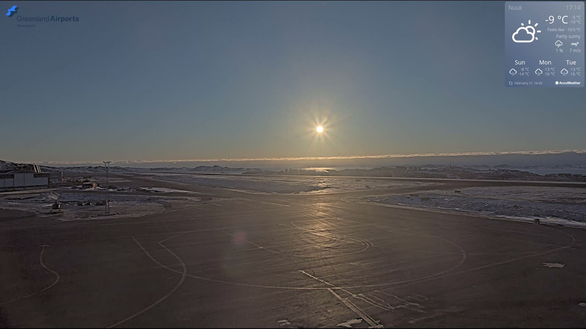 Nuuk City  &  Nuuk Airport South Towards View Live Cam GOH / BGGH - Nuuk, Sermersooq, Greenland, Denmark