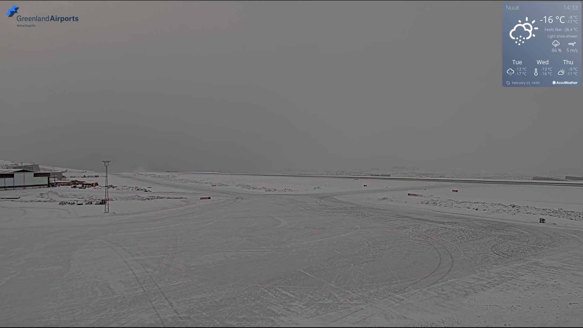 Nuuk City  &  Nuuk Airport South Towards View Live Cam GOH / BGGH - Nuuk, Sermersooq, Greenland, Denmark