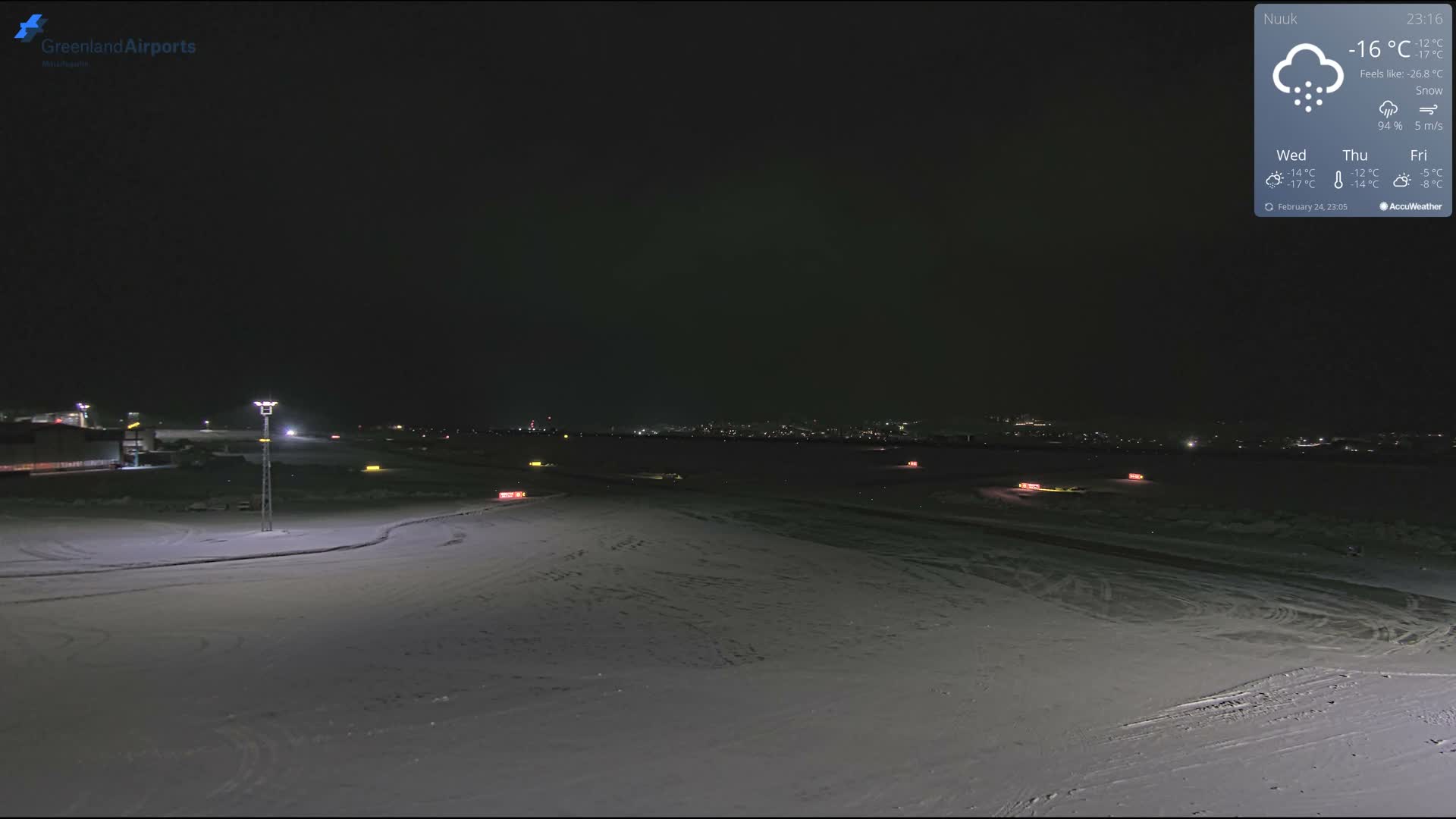 Nuuk City  &  Nuuk Airport South Towards View Live Cam GOH / BGGH - Nuuk, Sermersooq, Greenland, Denmark