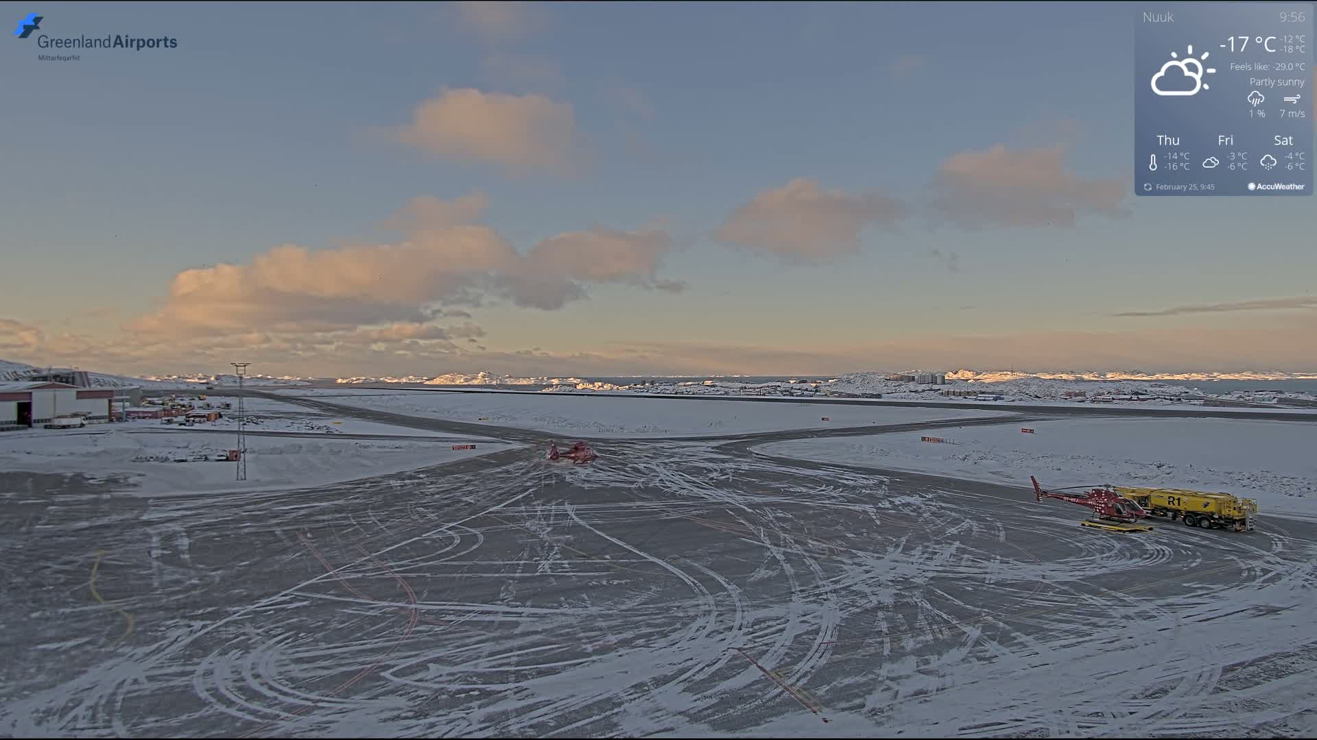 Nuuk City  &  Nuuk Airport South Towards View Live Cam GOH / BGGH - Nuuk, Sermersooq, Greenland, Denmark