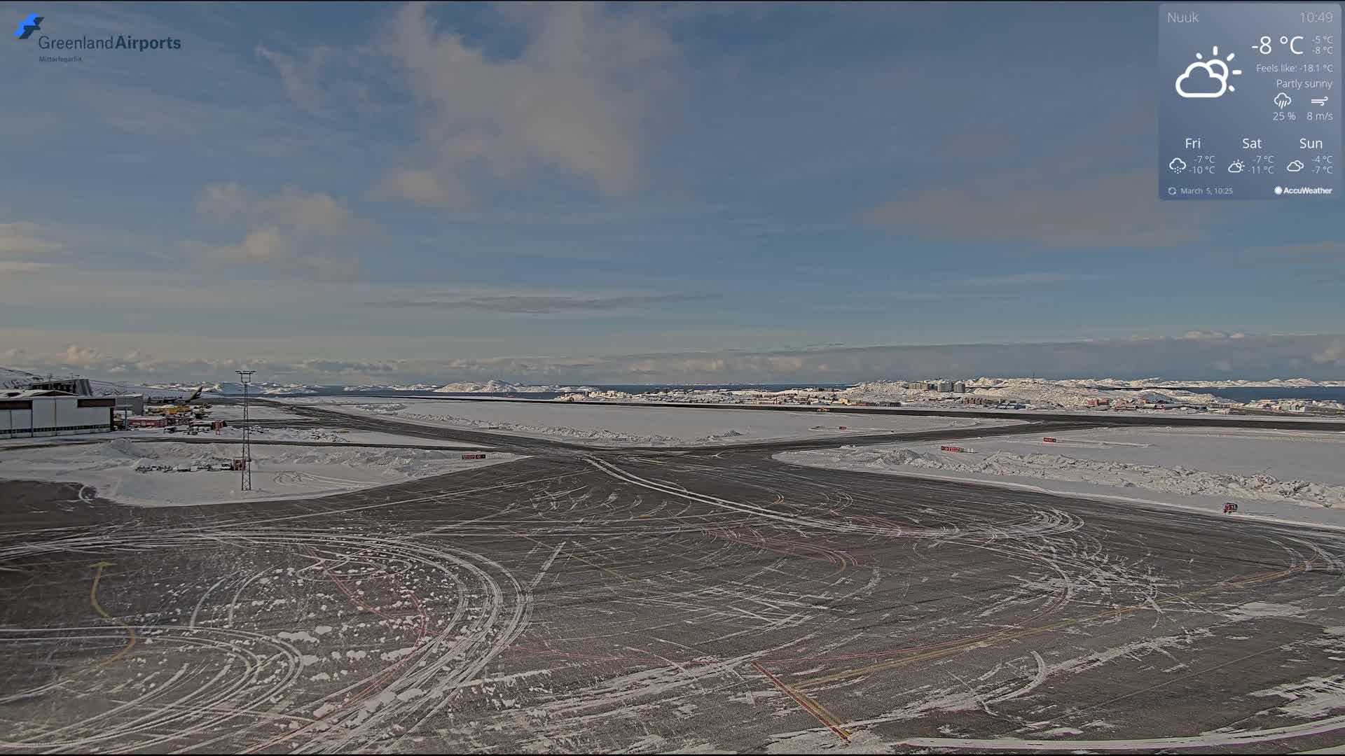 Nuuk City  &  Nuuk Airport South Towards View Live Cam GOH / BGGH - Nuuk, Sermersooq, Greenland, Denmark