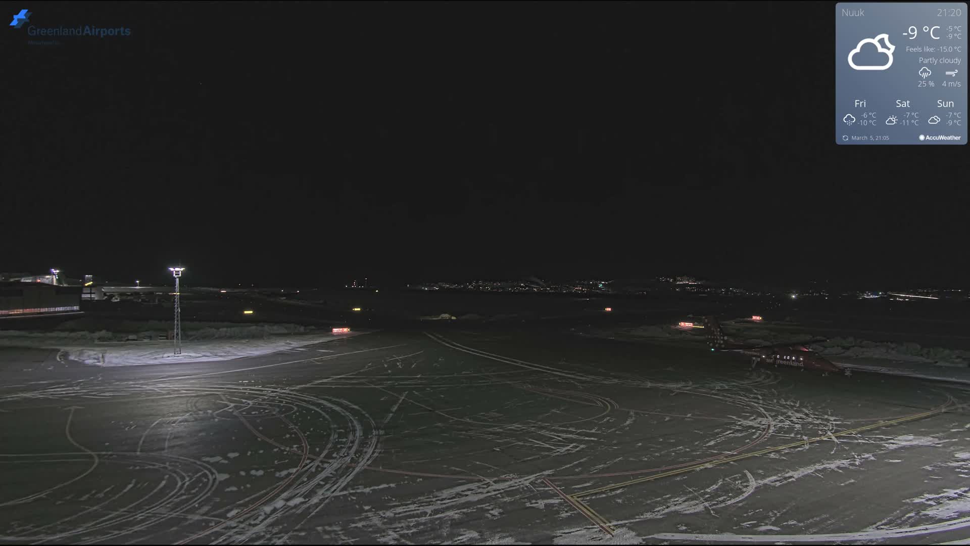 Nuuk City  &  Nuuk Airport South Towards View Live Cam GOH / BGGH - Nuuk, Sermersooq, Greenland, Denmark