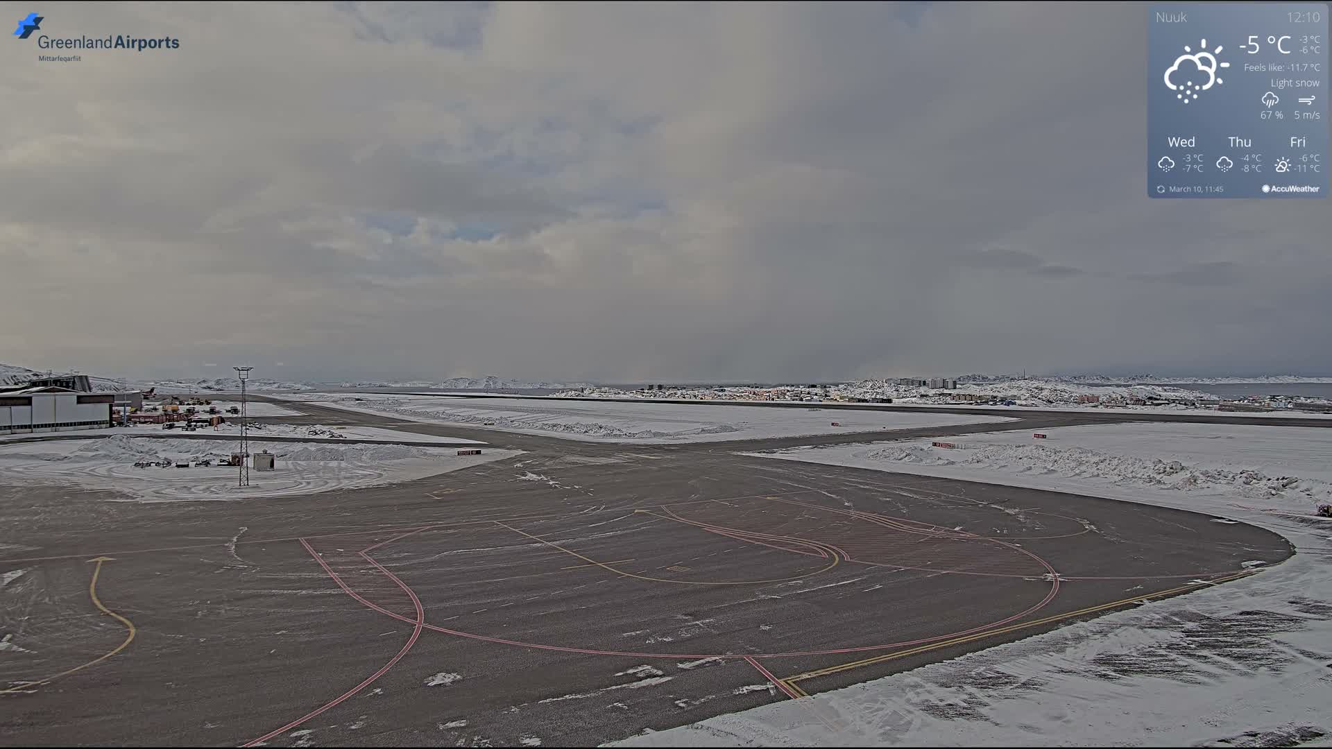 Nuuk City  &  Nuuk Airport South Towards View Live Cam GOH / BGGH - Nuuk, Sermersooq, Greenland, Denmark