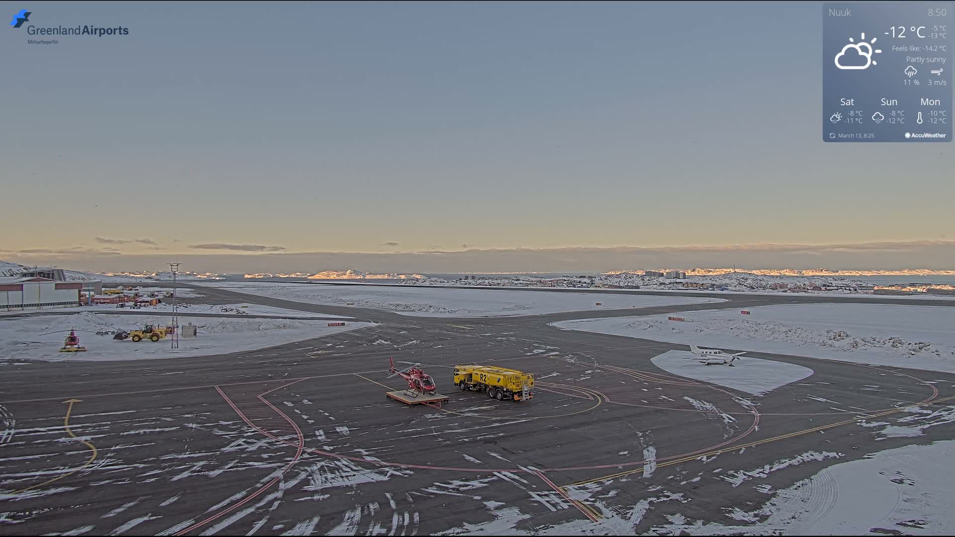 Nuuk City  &  Nuuk Airport South Towards View Live Cam GOH / BGGH - Nuuk, Sermersooq, Greenland, Denmark