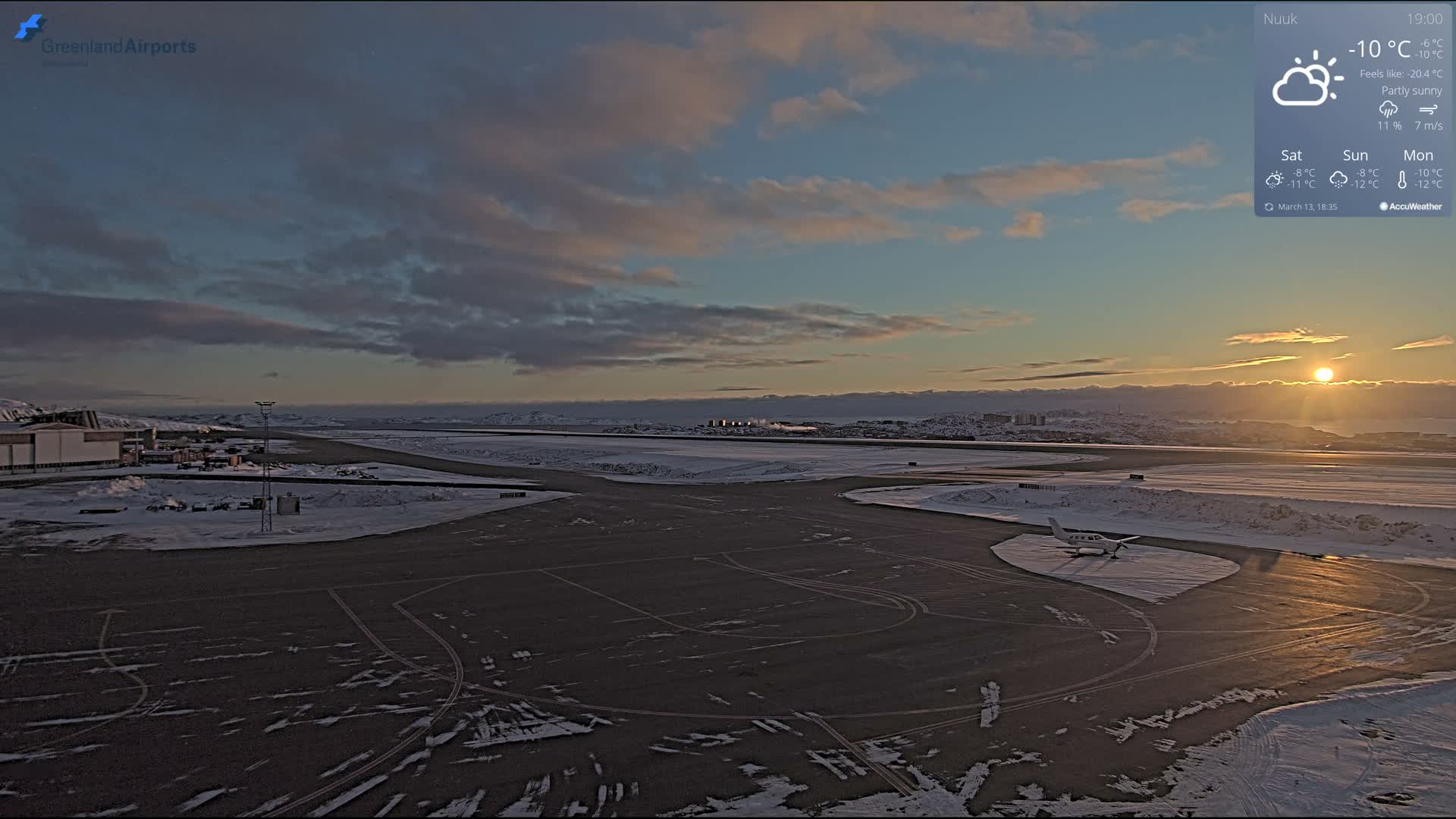 Nuuk City  &  Nuuk Airport South Towards View Live Cam GOH / BGGH - Nuuk, Sermersooq, Greenland, Denmark