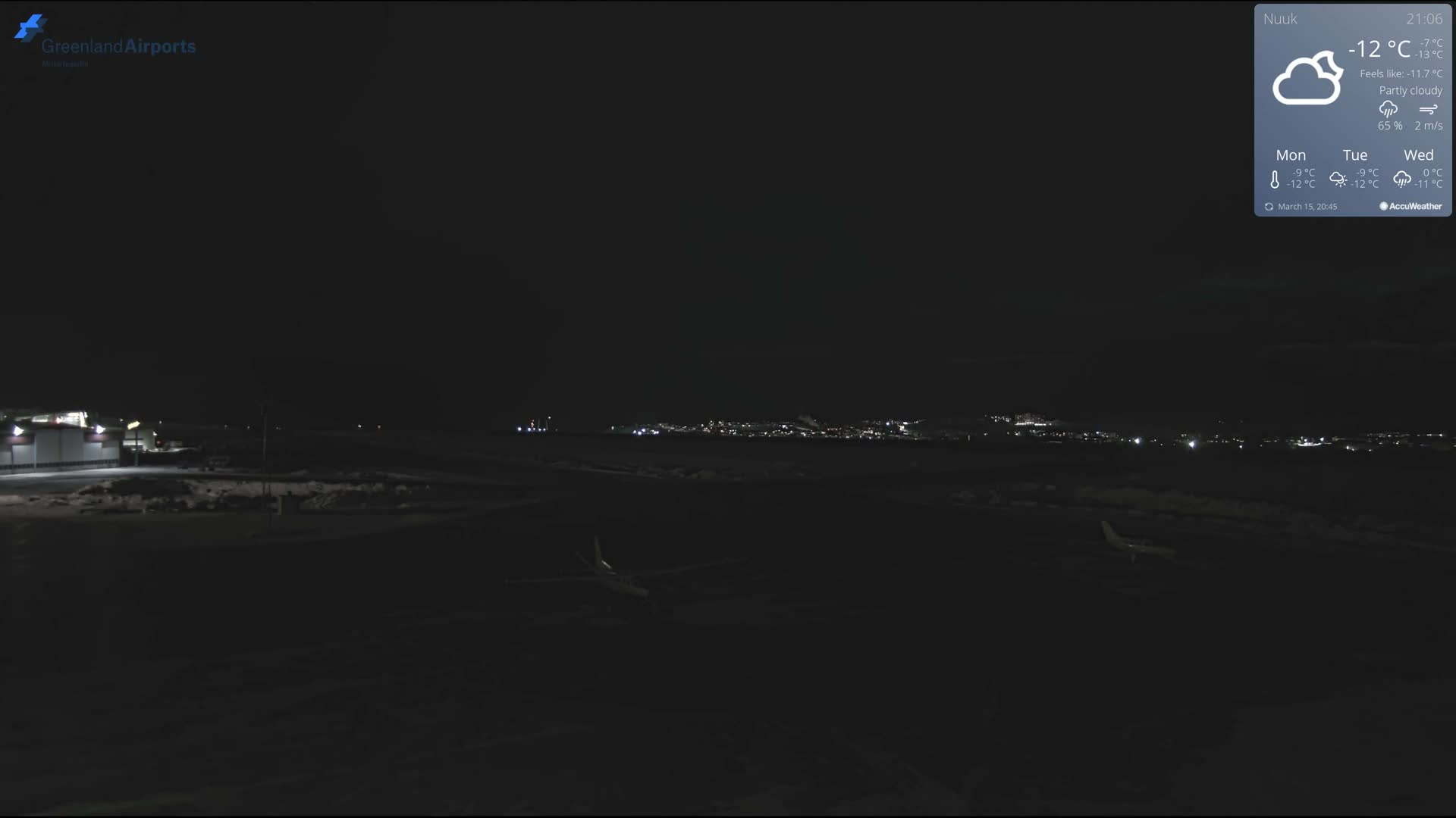Nuuk City  &  Nuuk Airport South Towards View Live Cam GOH / BGGH - Nuuk, Sermersooq, Greenland, Denmark