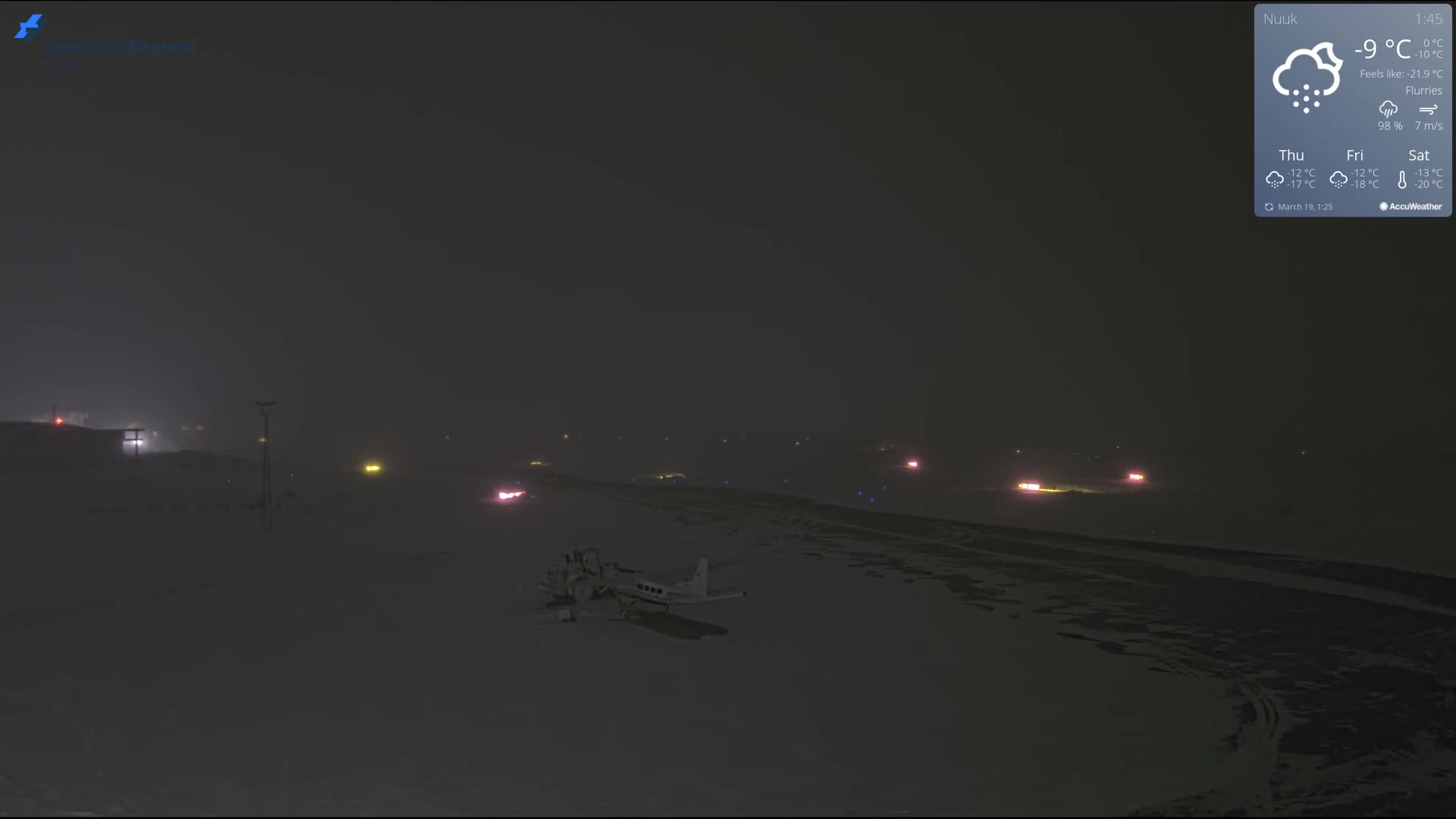 Nuuk City  &  Nuuk Airport South Towards View Live Cam GOH / BGGH - Nuuk, Sermersooq, Greenland, Denmark