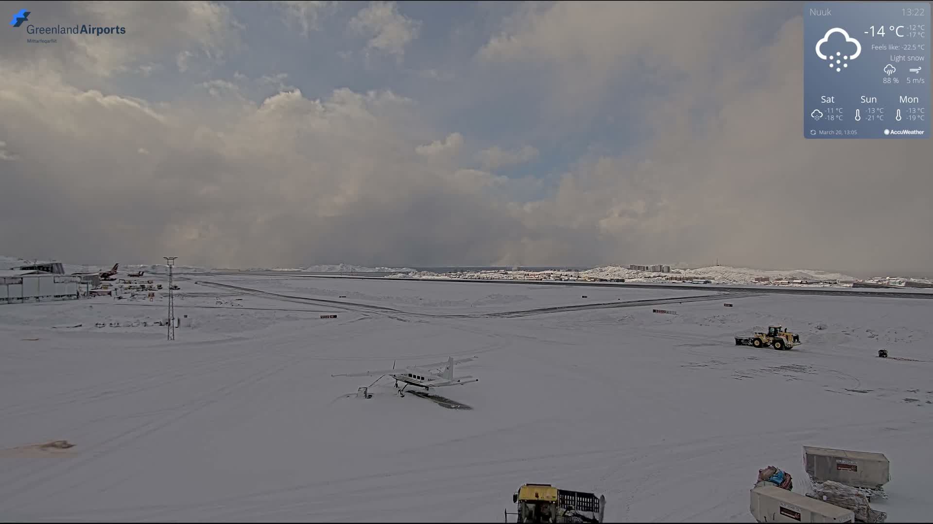 Nuuk City  &  Nuuk Airport South Towards View Live Cam GOH / BGGH - Nuuk, Sermersooq, Greenland, Denmark