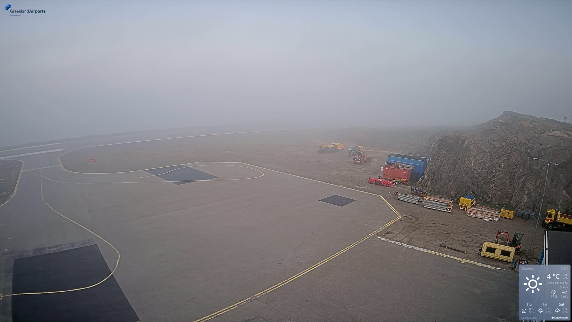 Sisimiut Airport Southwest Towards View Live Cam JHS / BGSS - Sisimiut, Qeqqata, Greenland, Denmark