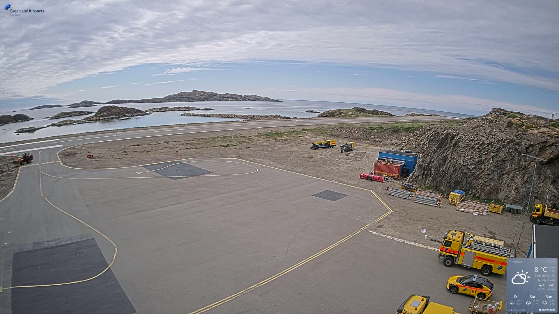Sisimiut Airport Southwest Towards View Live Cam JHS / BGSS - Sisimiut, Qeqqata, Greenland, Denmark